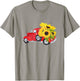 Hello Fall Red Truck With Sunflowers Autumn Season Greeting T-Shirt - T-Shirt | Sand