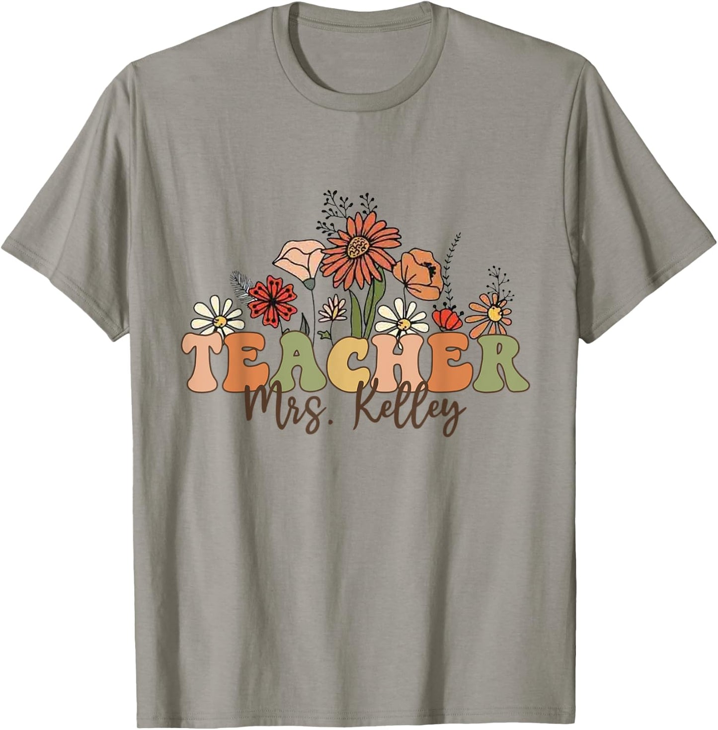 Personalized Name Teacher Mrs. Kelley Back To School Custom Men Women Kids T-Shirt - T-Shirt | Sand
