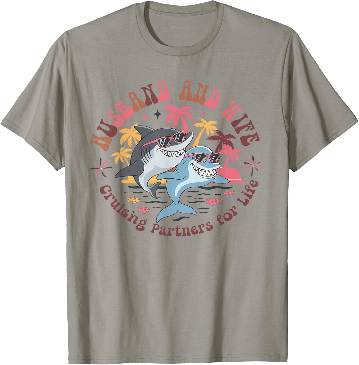 Cruising Ship Couple Partner Cruise Matching Vacation T-Shirt - T-Shirt | Sand