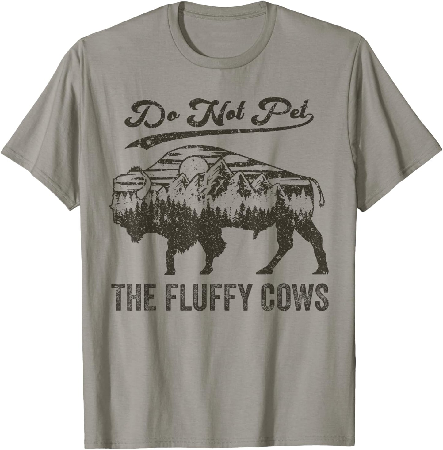 Do Not Pet The Fluffy Cows, Bison Vintage T-Shirt - T-Shirt | Sand