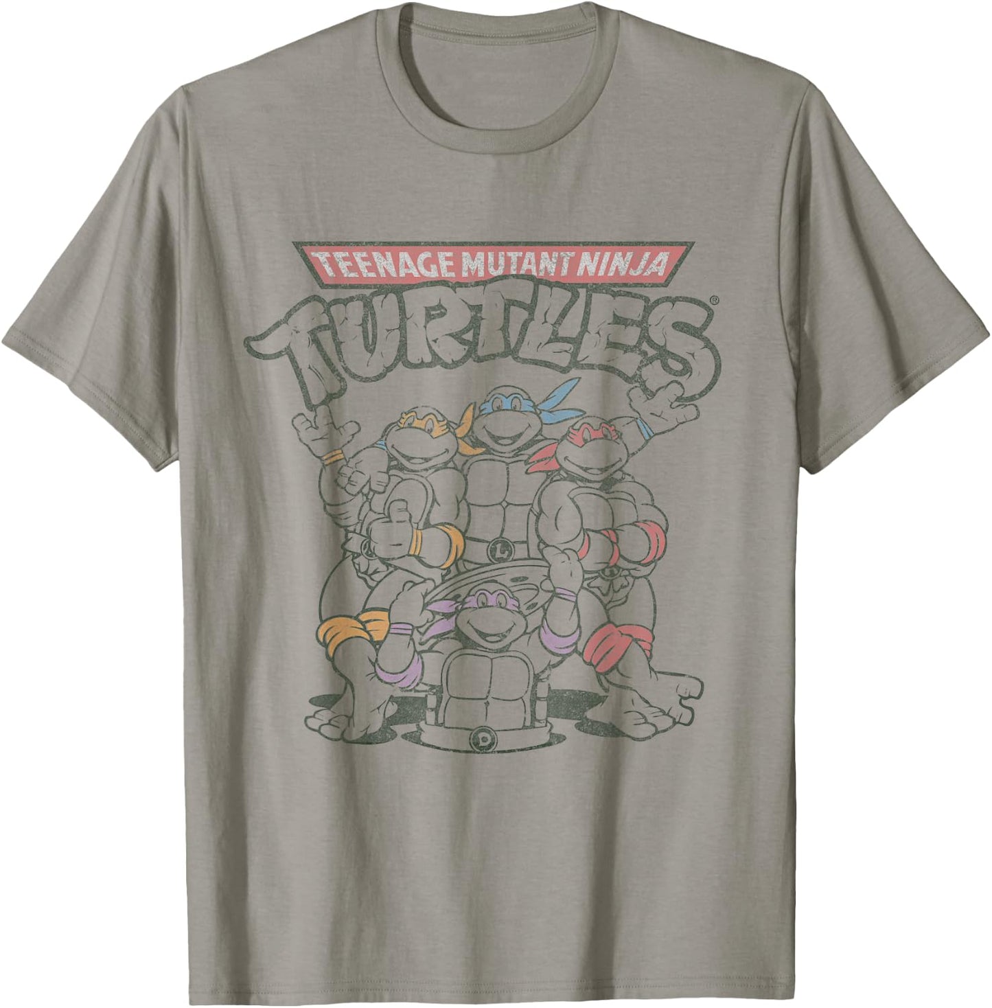 Retro TMNT Group Limited Color T-Shirt - T-Shirt | Sand