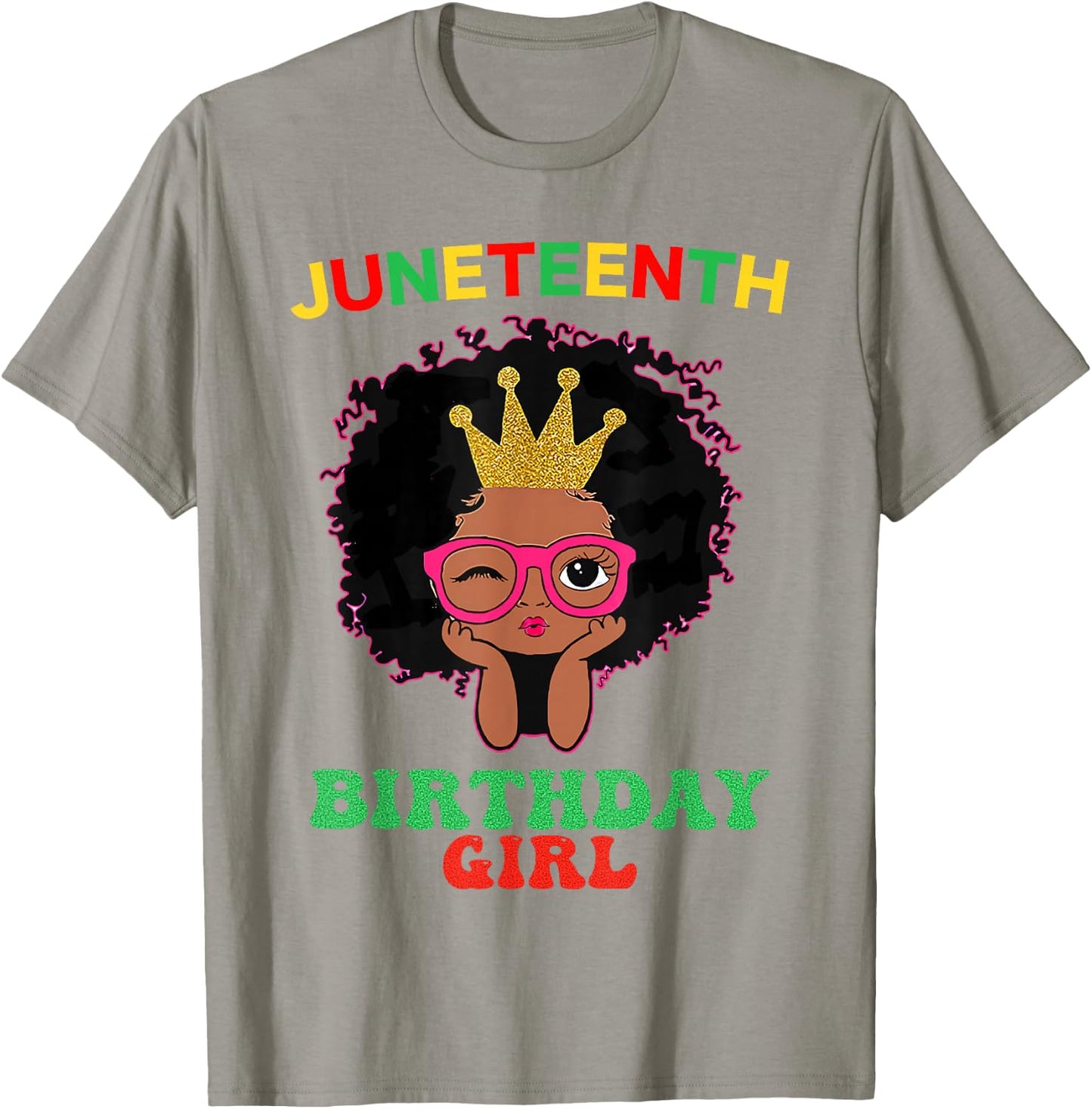 Happy Juneteenth My Independence Afro Black Birthday Girl T-Shirt - T-Shirt | Sand