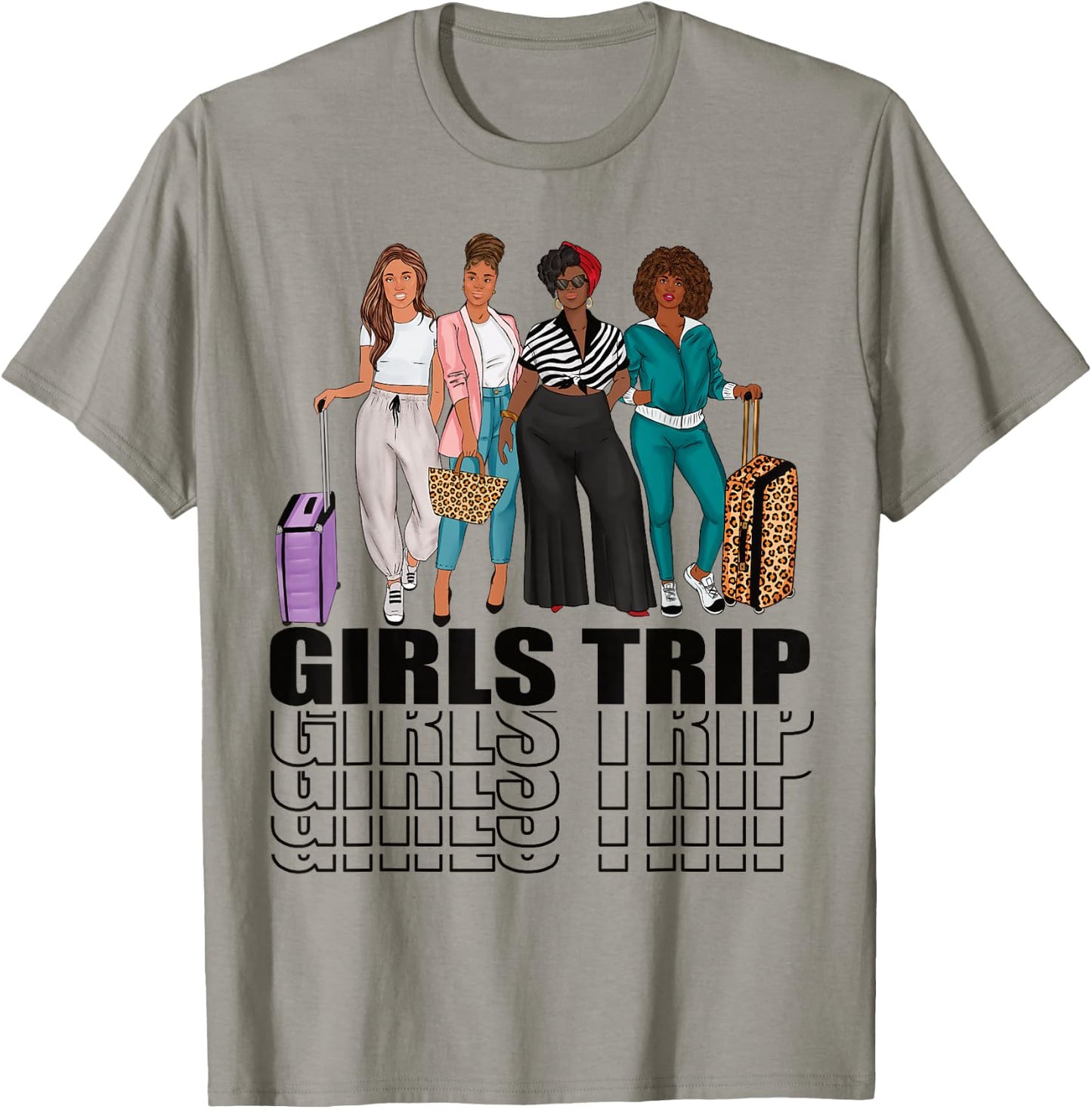 Girls Trip for Melanin Afro Black Vacation Women T-Shirt - T-Shirt | Sand