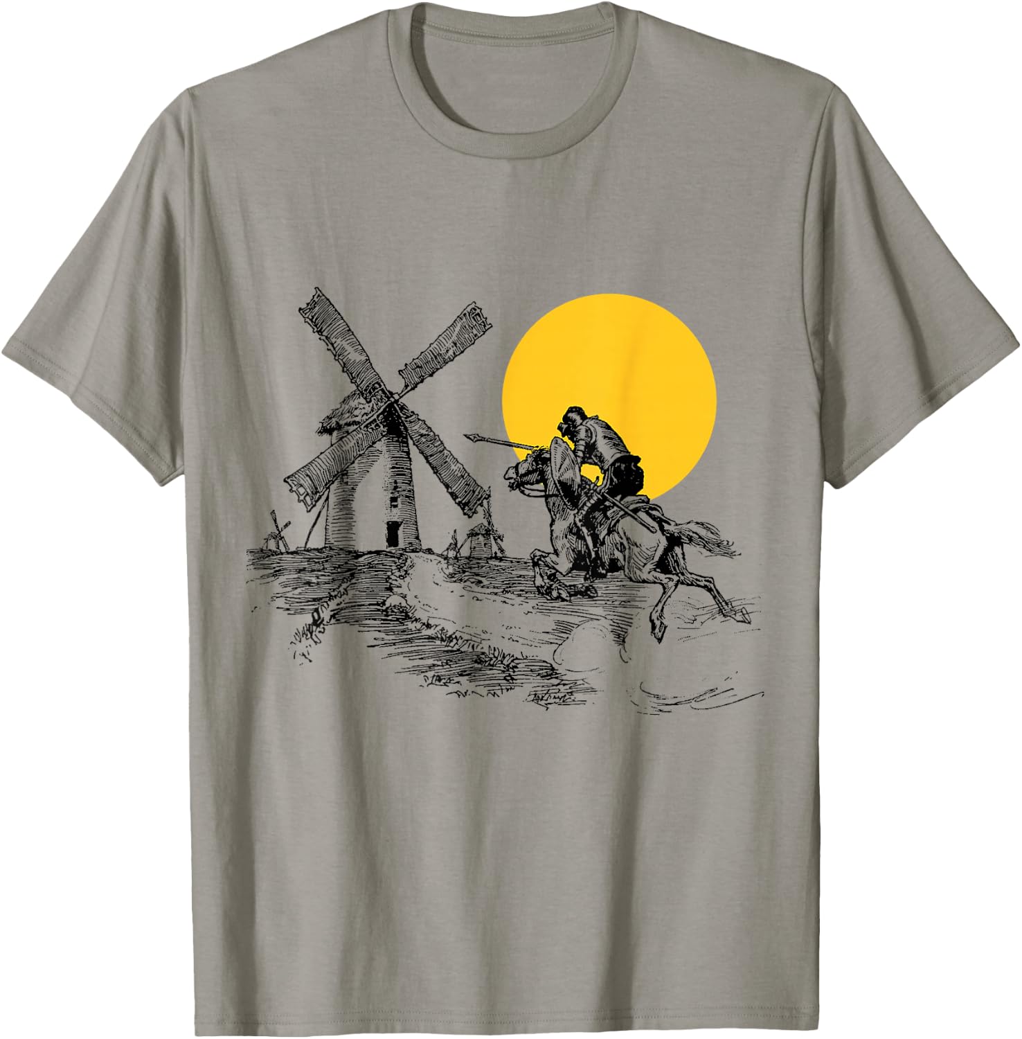 Don Quixote Windmill in Sunshine T-Shirt - T-Shirt | Sand