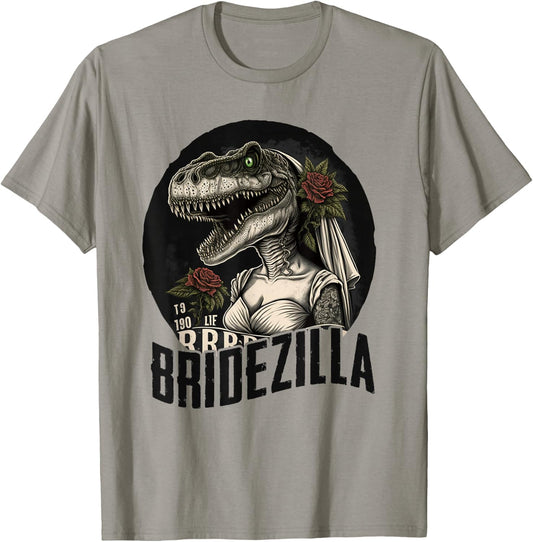 Funny T-Rex Bride Design, BrideZilla T-Shirt - T-Shirt | Sand