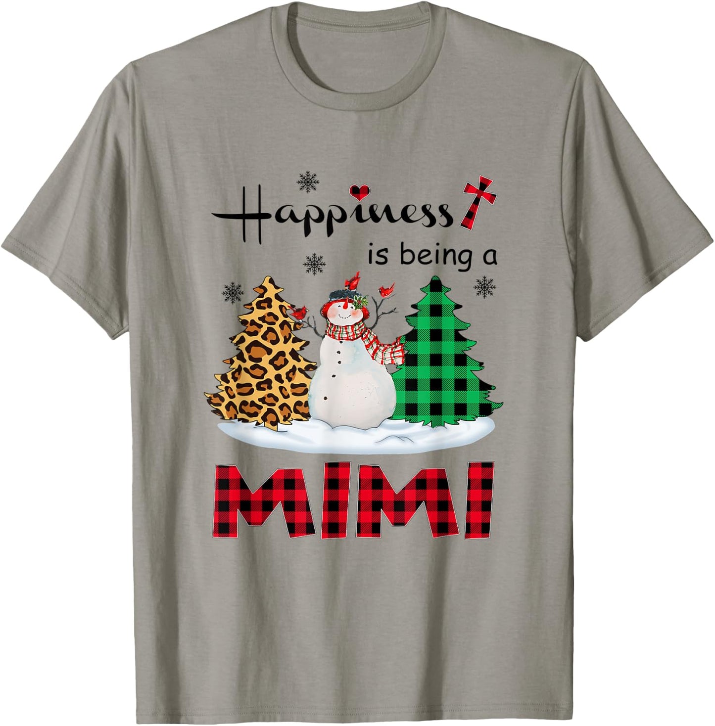 Happiness is being a Mimi Snowman Merry Christmas T-Shirt - T-Shirt | Sand
