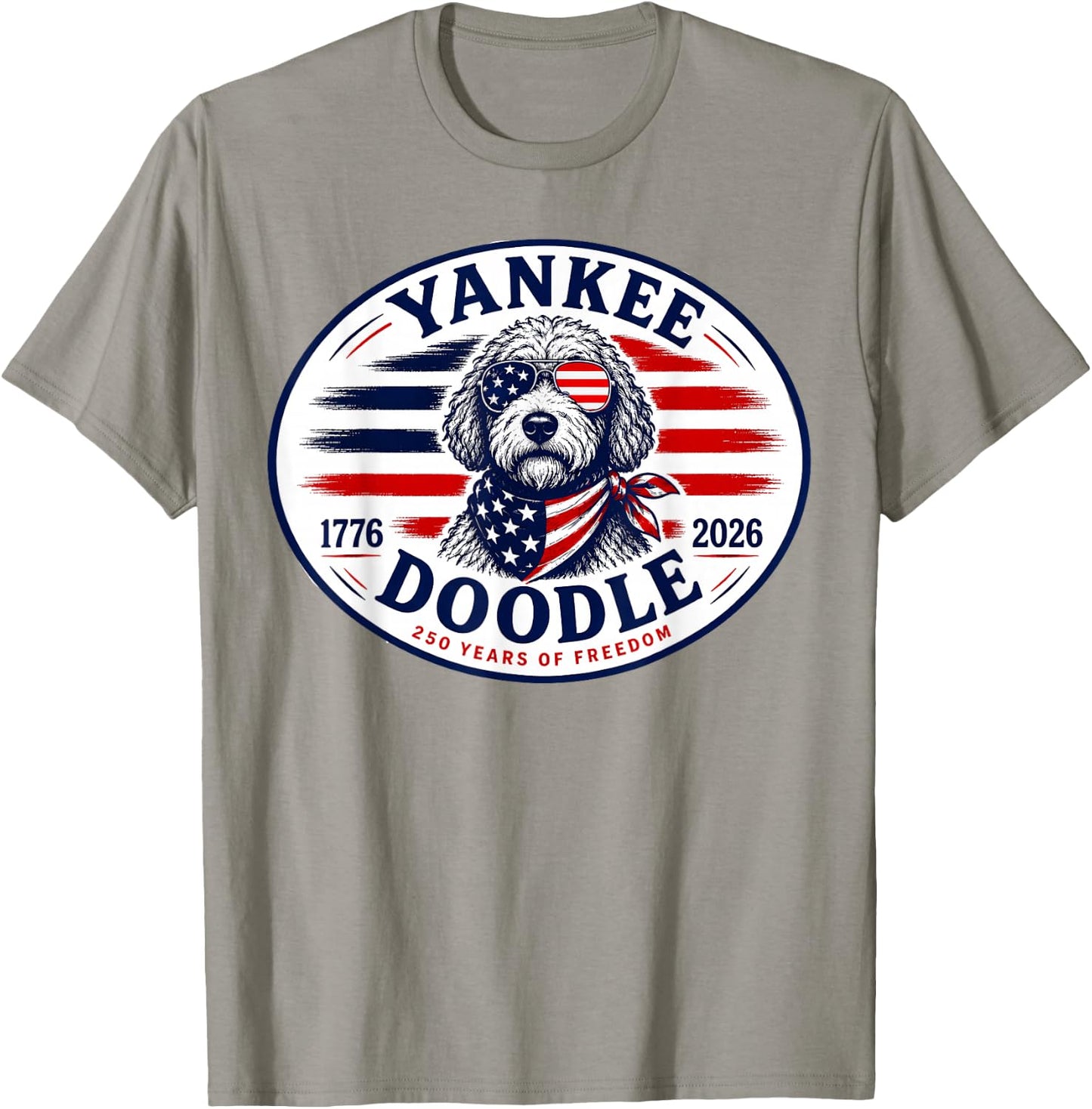 Yankee Doodle Dog 4th of July T-Shirt - T-Shirt | Sand