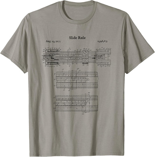 Vintage Slide Rule Shirt - Engineer Mechanical Calculator T-Shirt - T-Shirt | Sand