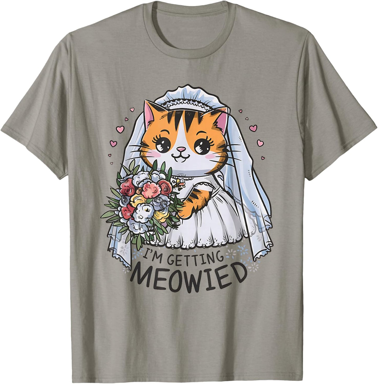 I'm Getting Meowied Bachelorette Party Kawaii Cat Bridesmaid T-Shirt - T-Shirt | Sand
