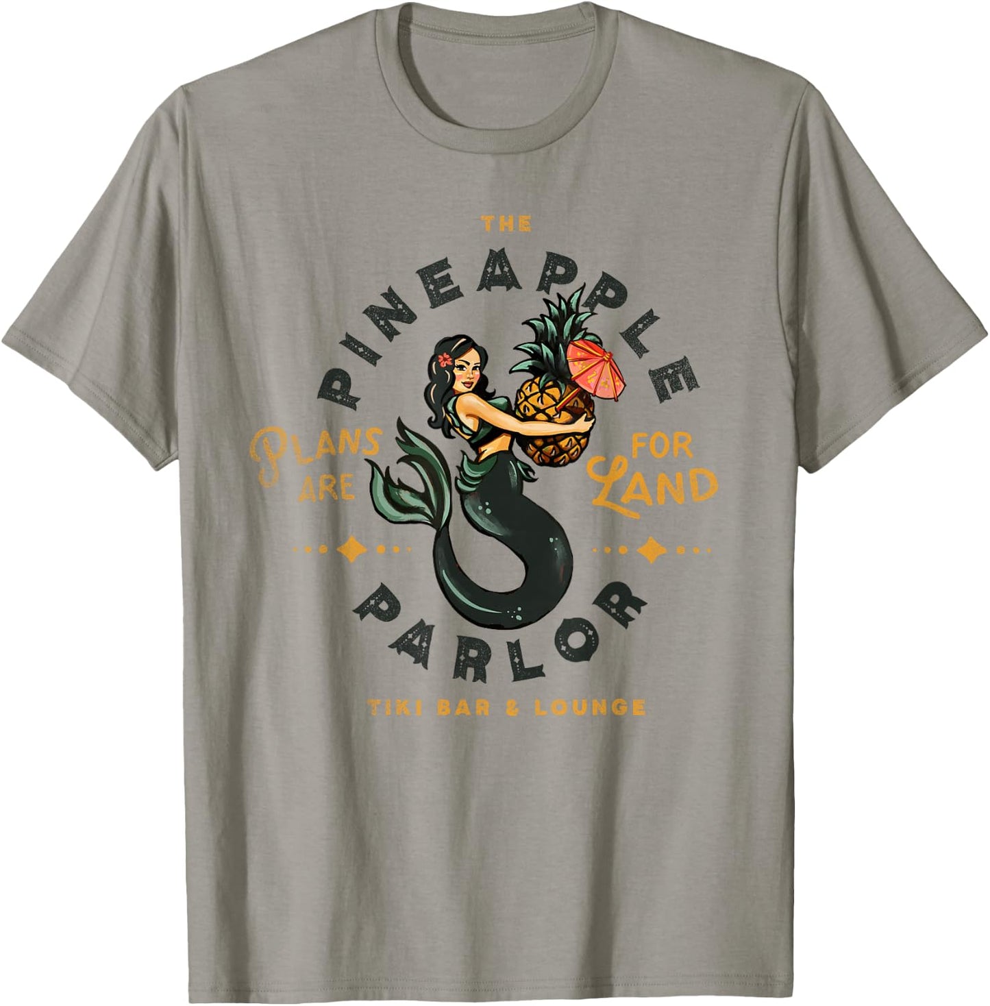 The Pineapple Parlor Tiki Bar & Lounge Vintage Pinup Mermaid Small T-Shirt - T-Shirt | Sand