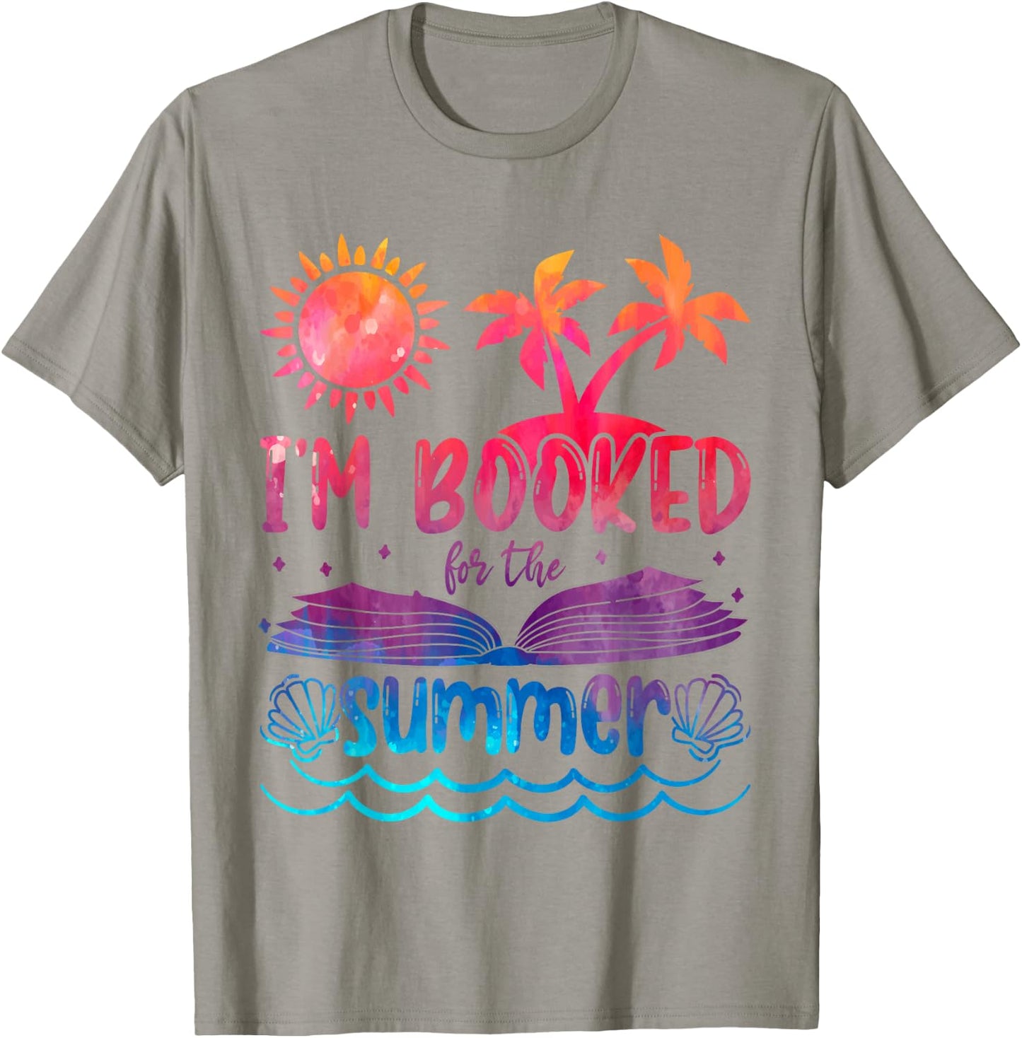 I'm Booked For Summer Tie Dye Beach Vacation Reading Lover T-Shirt - T-Shirt | Sand
