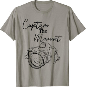Capture The Moment Funny Photography Photographer Graphic T-Shirt - T-Shirt | Sand