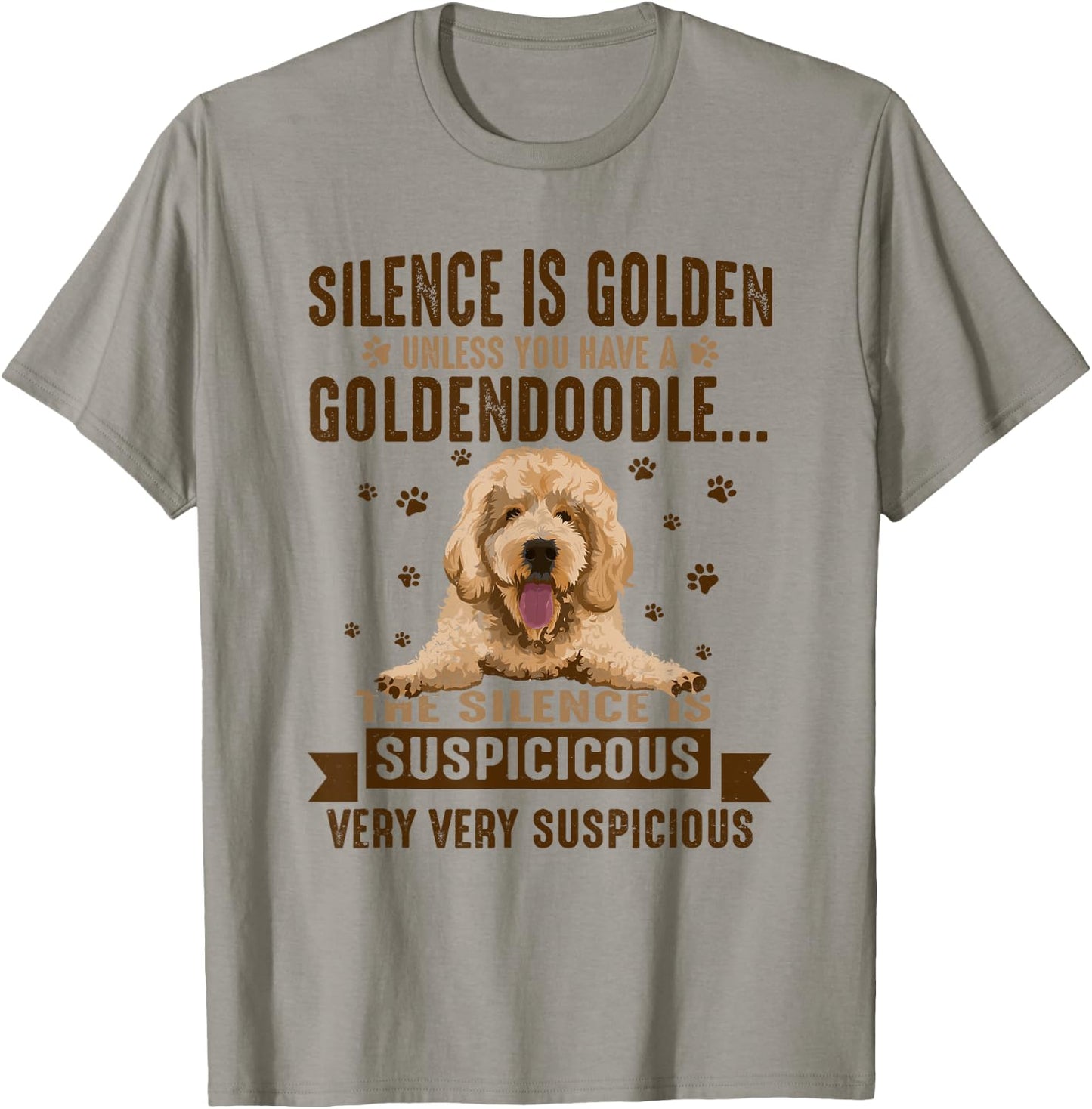 Silence Is Golden Unless You Have A Goldendoodle Dog Lover Men Women Kids T-Shirt - T-Shirt | Sand