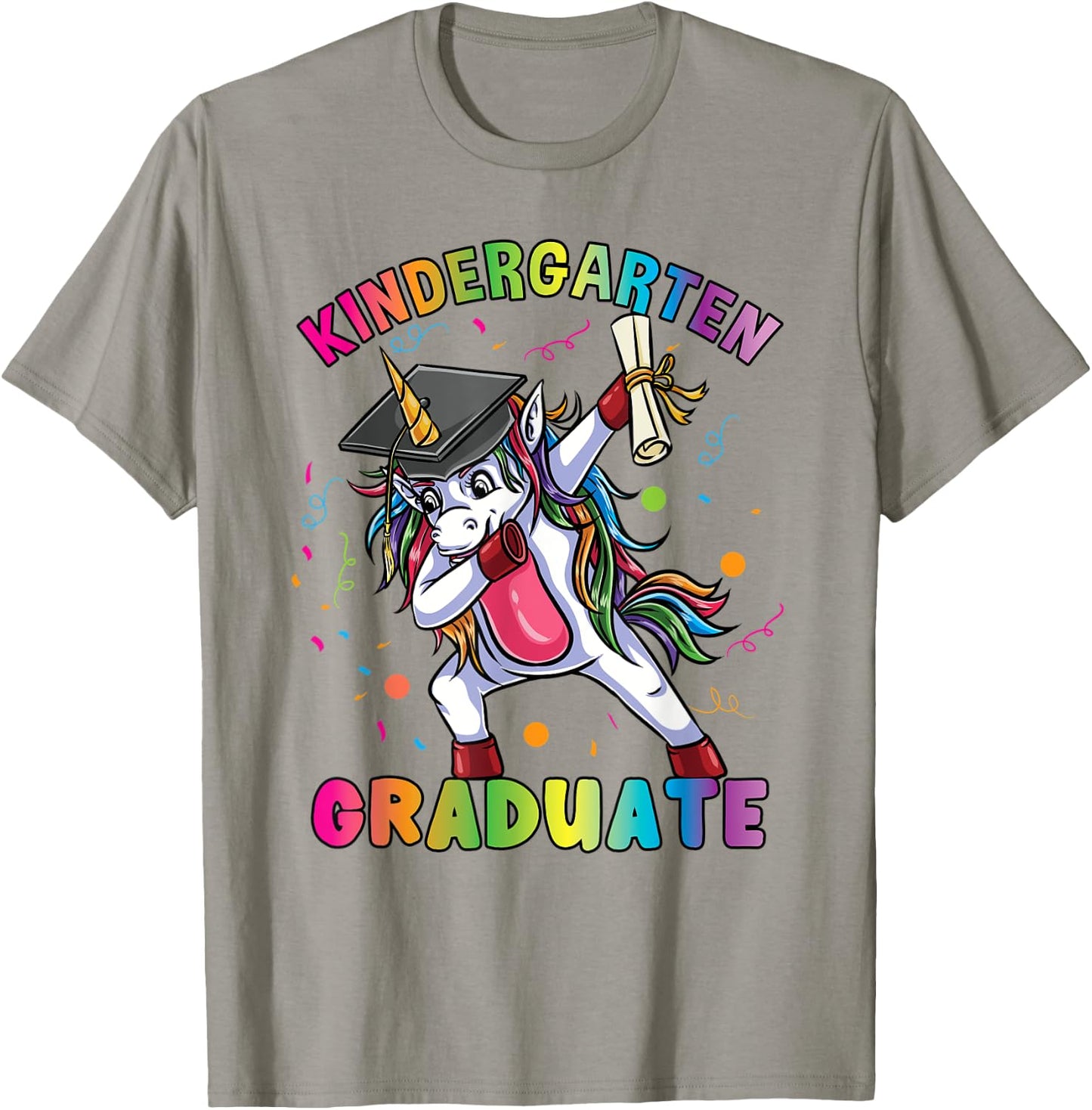 Kindergarten Graduate Unicorn Last Day Of School T-Shirt - T-Shirt | Sand