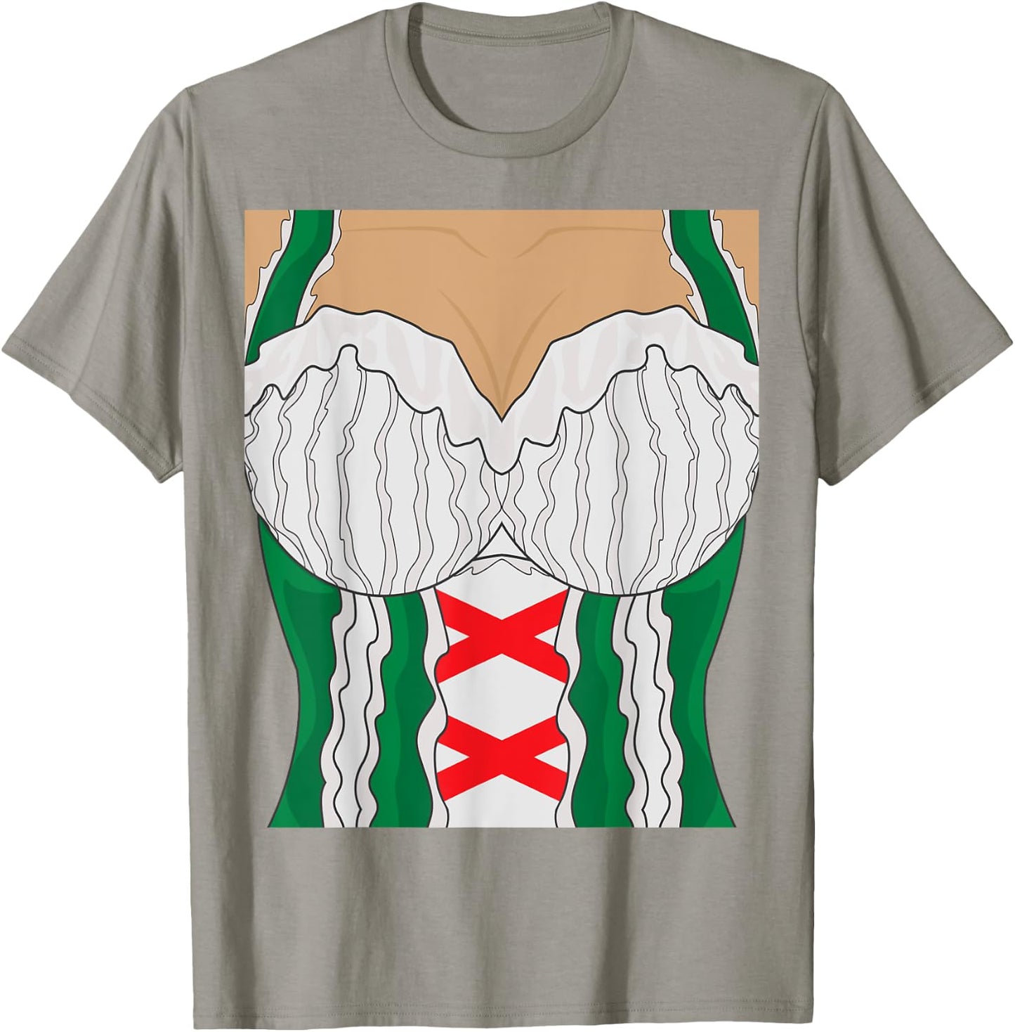 Oktoberfest Bavarian Dirndl Dress with Cleavage T-Shirt - T-Shirt | Sand