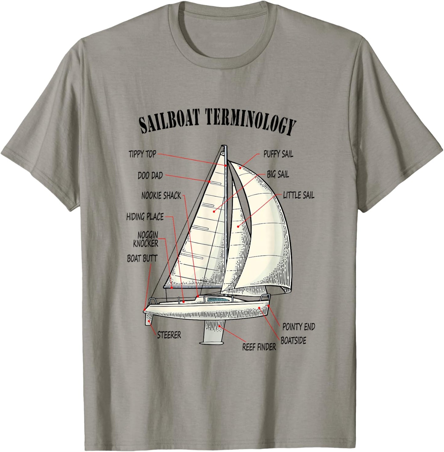 Funny and Completely Wrong Sailboat Terminology T-Shirt - T-Shirt | Sand
