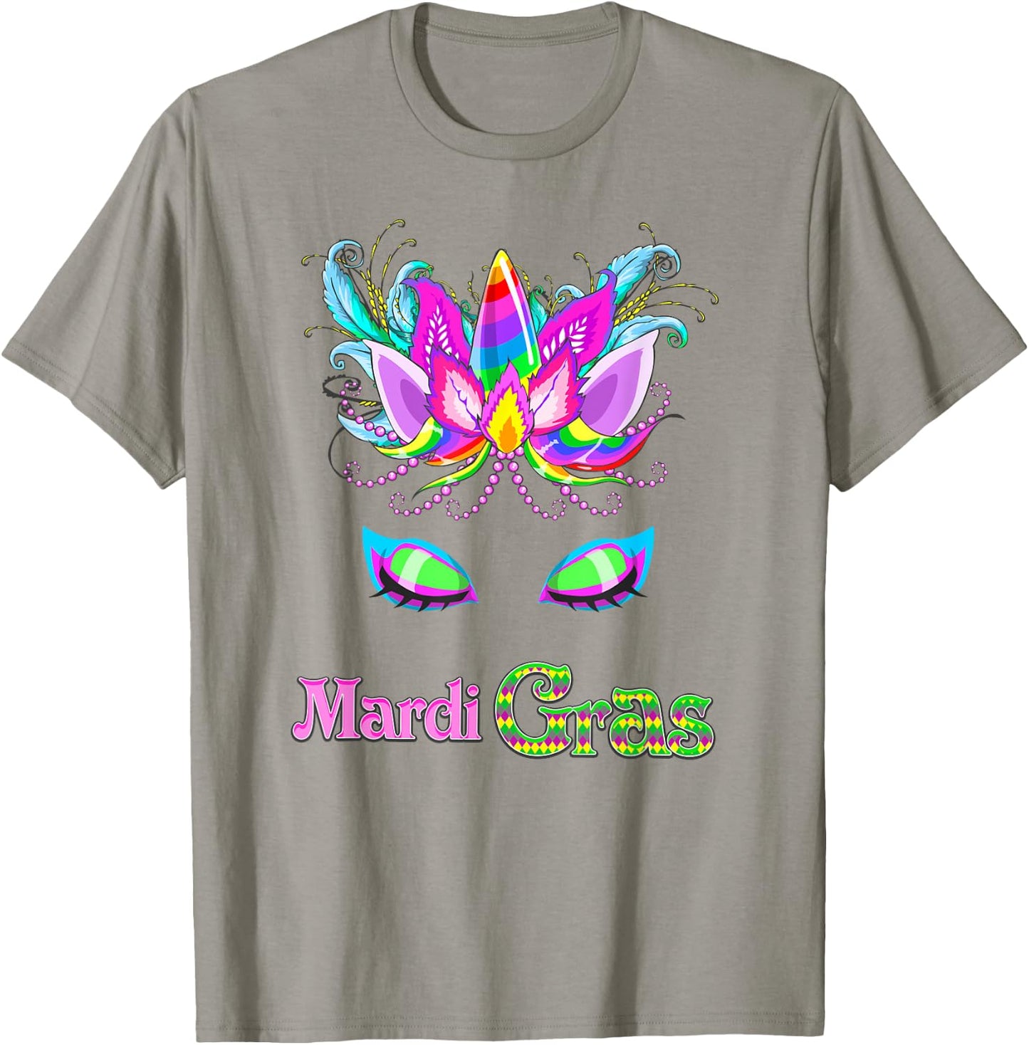 Girls Unicorn Mardi Gras T Shirt, New Orleans Family Parade T-Shirt - T-Shirt | Sand