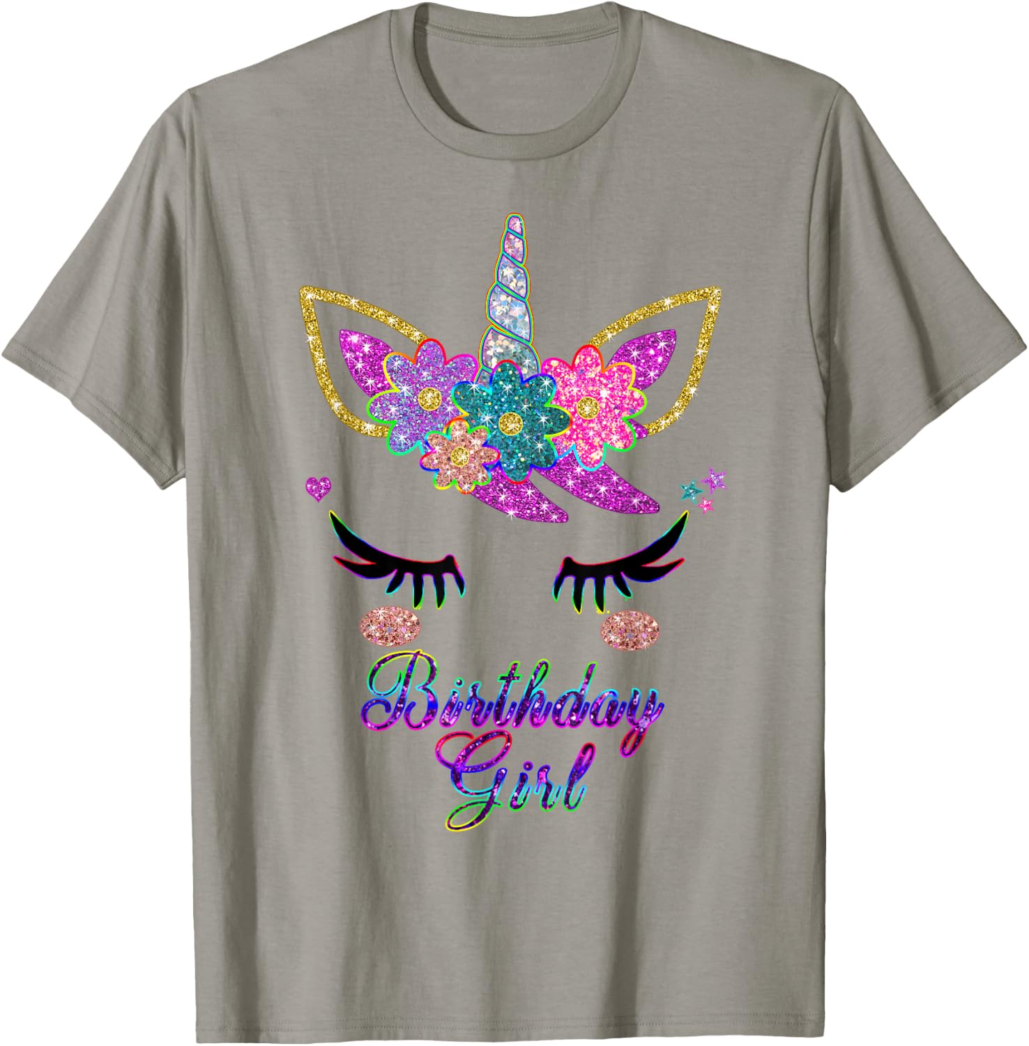 Rainbow Unicorn Birthday , Birthday Girl Outfit T-Shirt - T-Shirt | Sand