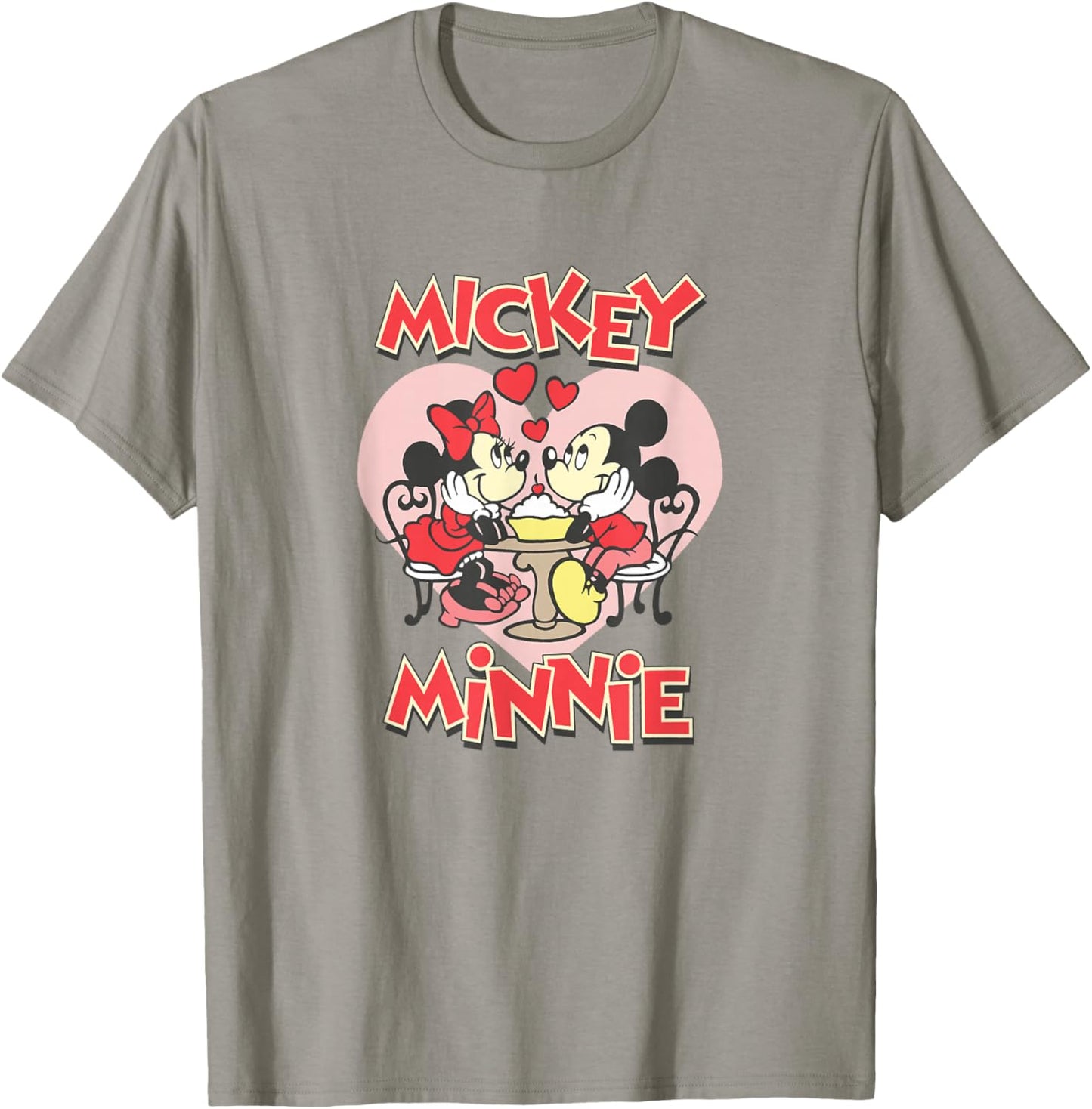 Disney Mickey Valentine's Day Mickey & Minnie Hearts T-Shirt - T-Shirt | Sand