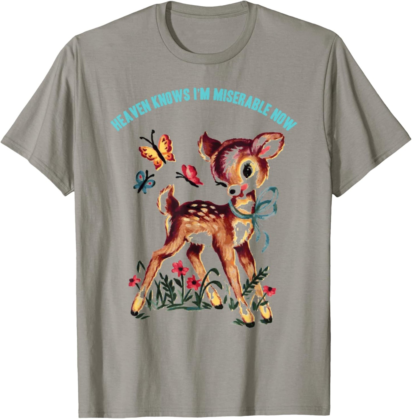 Funny Heaven Knows I'm Miserable Now 80s Vintage T-Shirt - T-Shirt | Sand