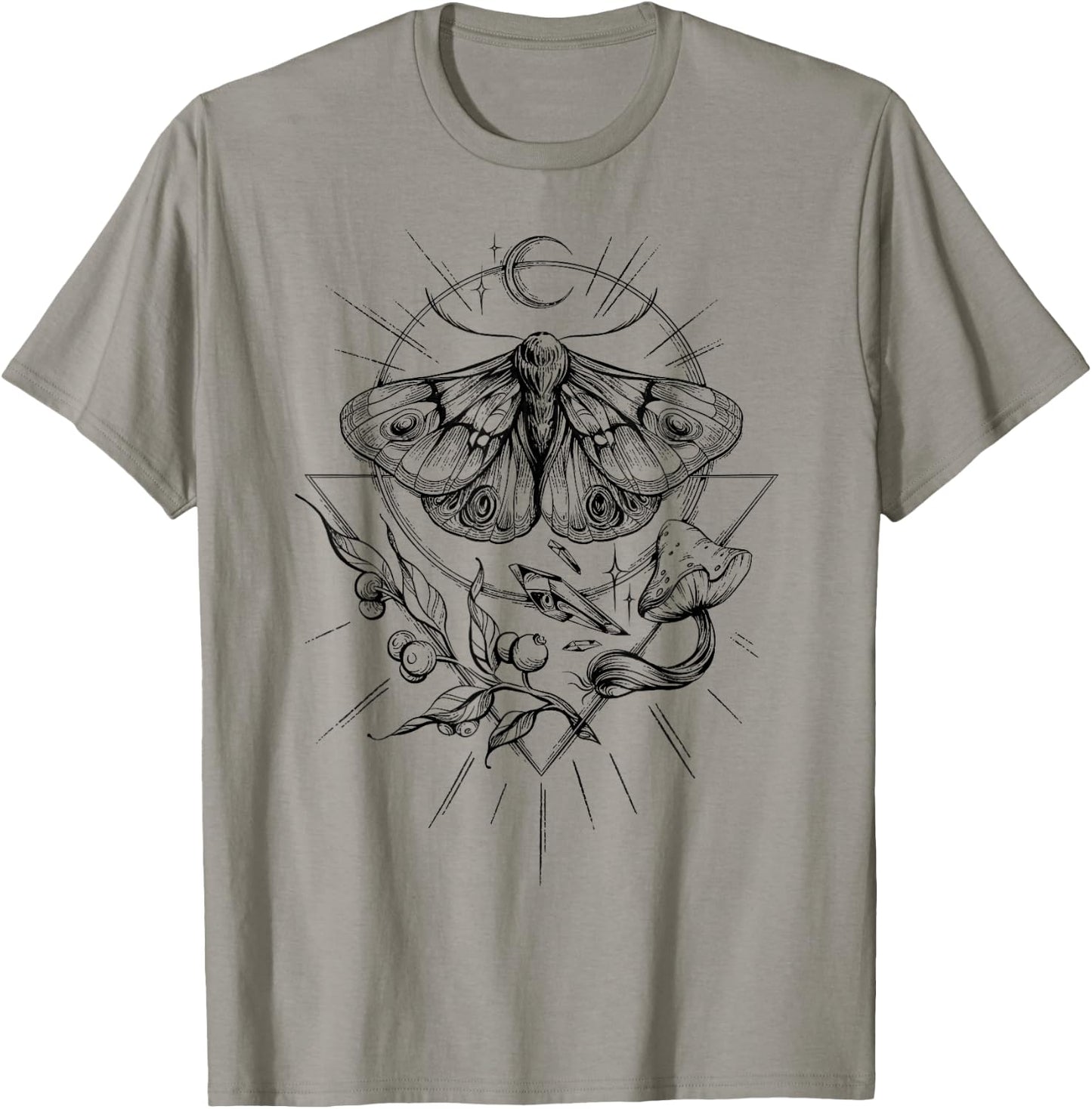 Moth Mystical Goth Dark Goblincore T-Shirt - T-Shirt | Sand