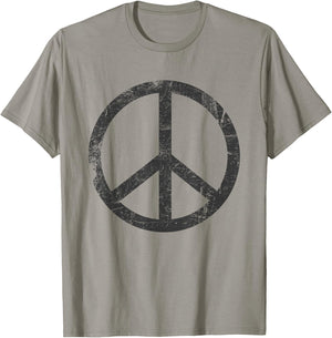 Retro Vintage Design Peace Sign T-Shirt - T-Shirt | Sand