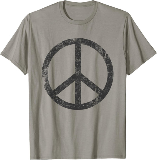 Retro Vintage Design Peace Sign T-Shirt - T-Shirt | Sand