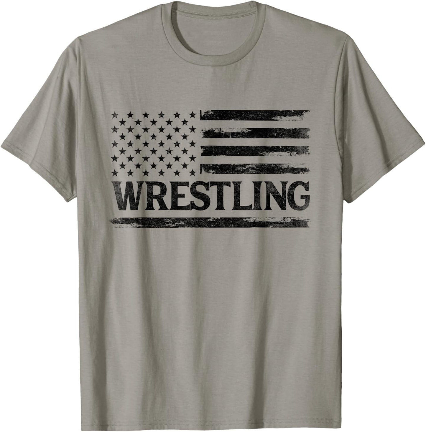 Wrestling Black Vintage USA Flag Wrestler Coach T-Shirt - T-Shirt | Sand