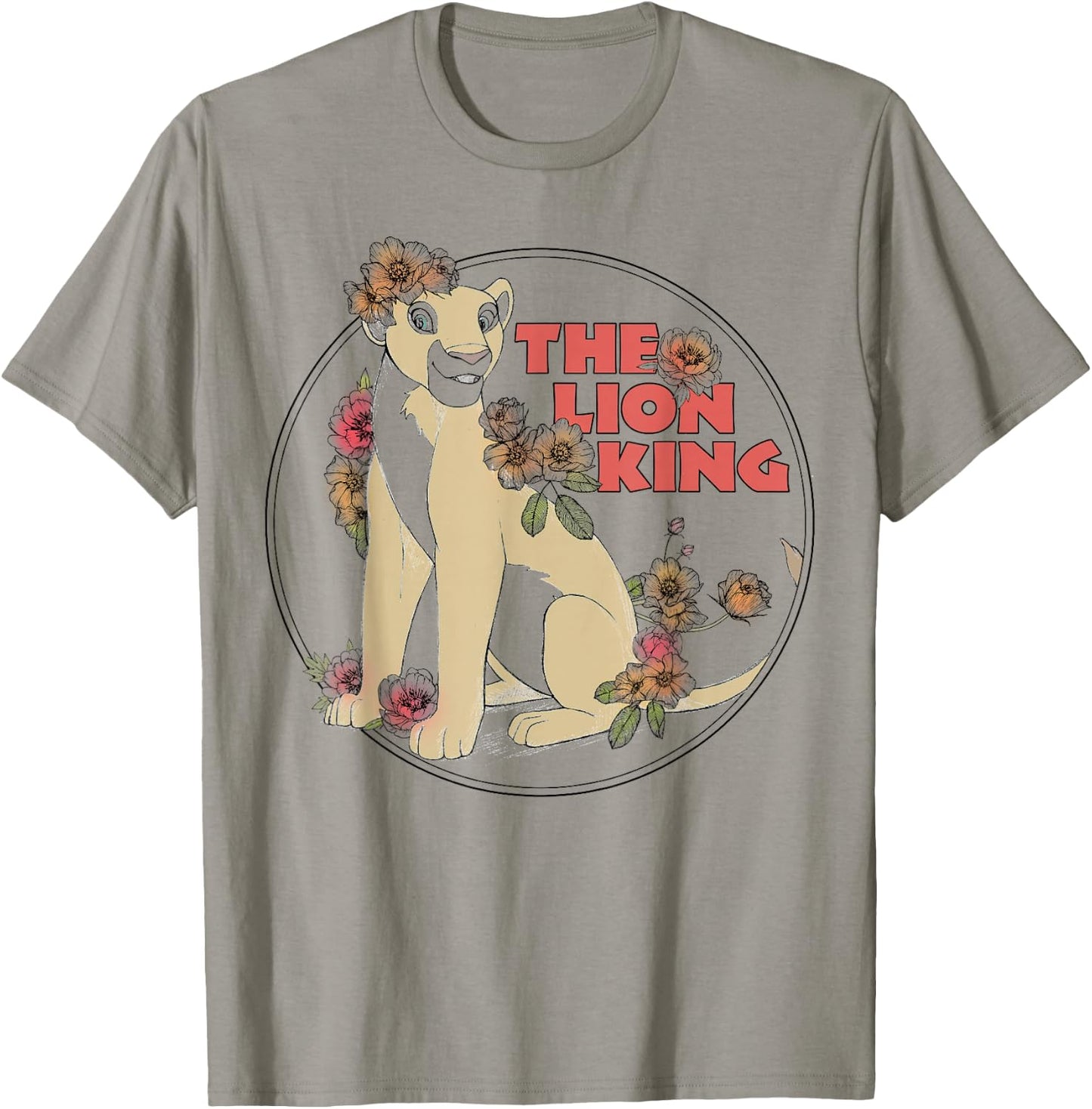 Disney Lion King Nala Covered In Flowers Logo T-Shirt - T-Shirt | Sand