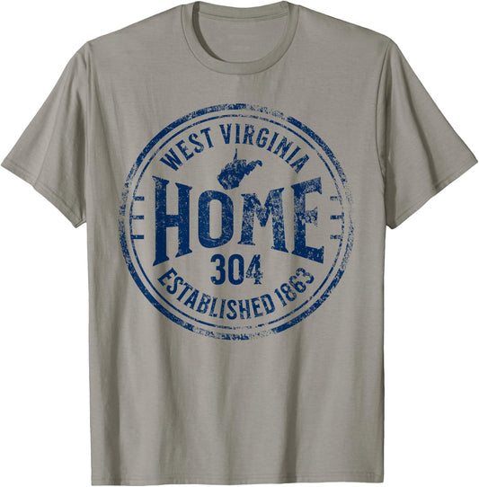 West Virginia Map 304 Home Vintage T-Shirt - T-Shirt | Sand