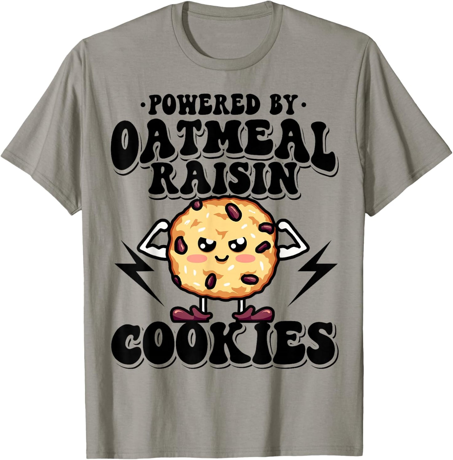 Powered by Oatmeal Raisin Cookies T-Shirt - T-Shirt | Sand