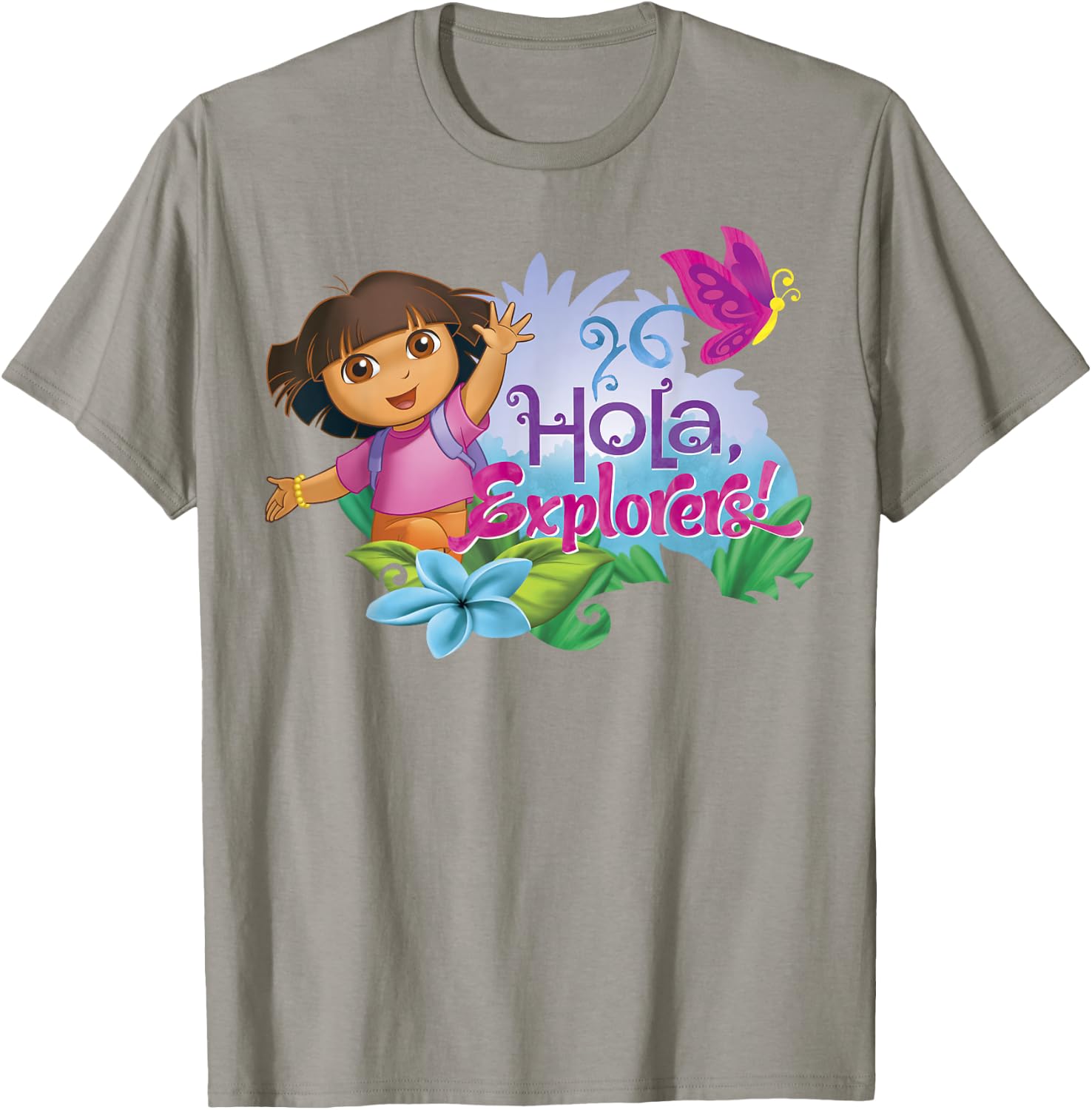 Dora The Explorer Spring Butterfly Hola T-Shirt - T-Shirt | Sand