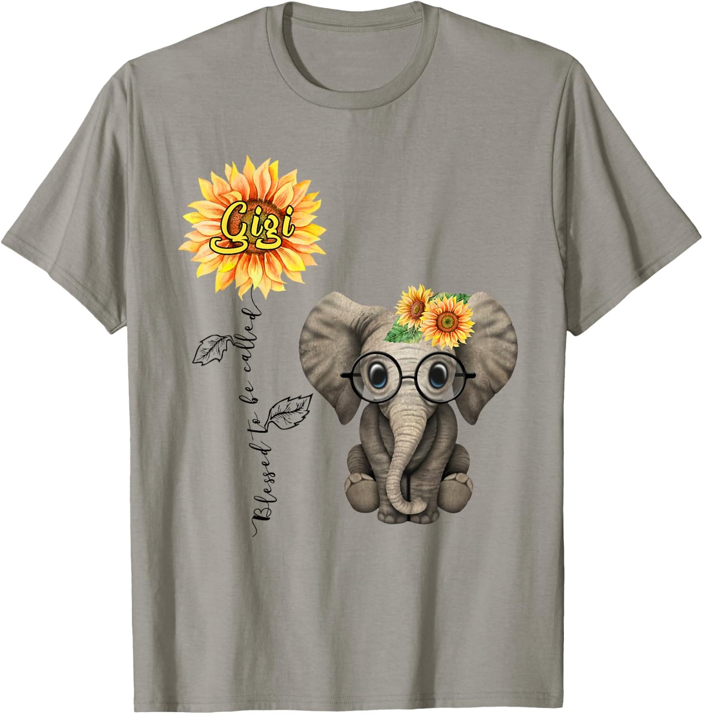 Blessed To Be Called Gigi Hippie Elephant Mother's Day T-Shirt - T-Shirt | Sand