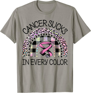 Cancer Sucks In Every Color Fighter | Fight The Cancer T-Shirt - T-Shirt | Sand