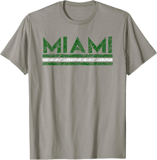 Miami Florida Retro Vintage Weathered T-Shirt - T-Shirt | Sand