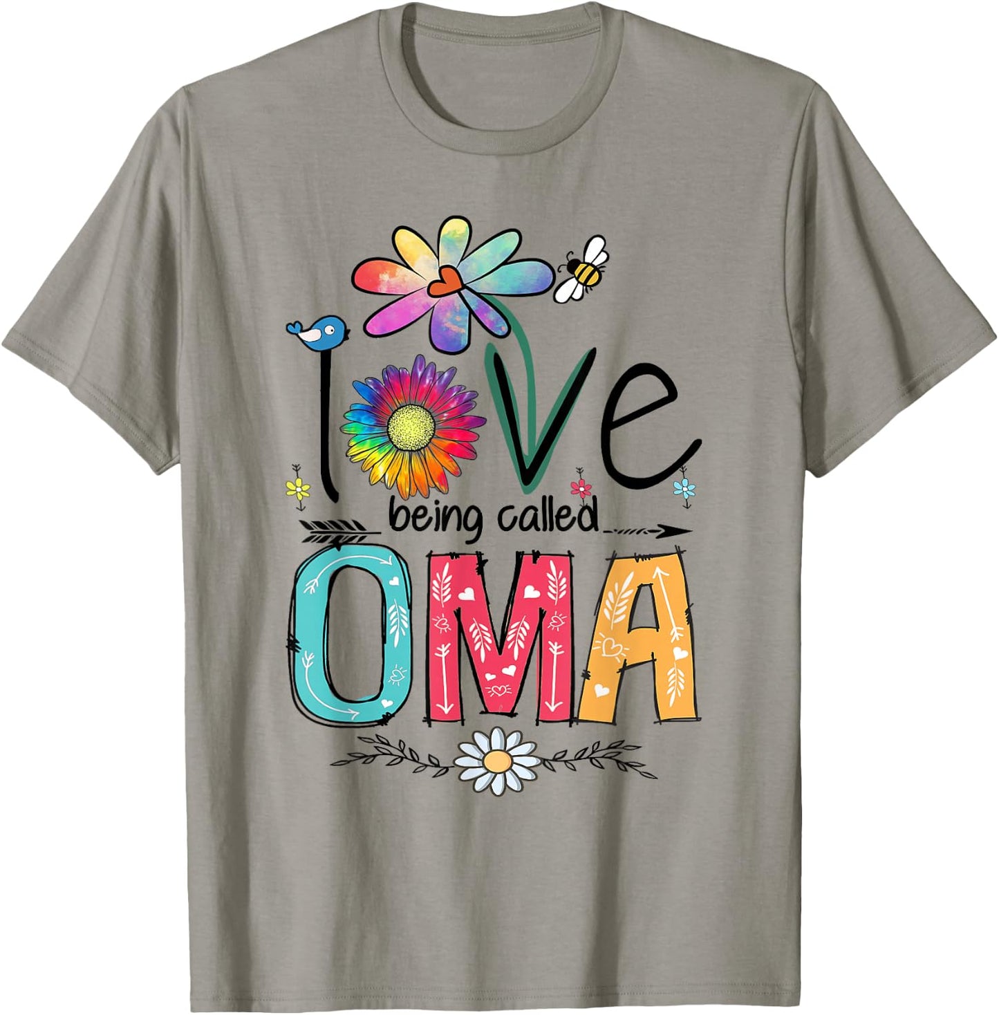 I Love Being Called Oma Daisy Flower Cute Mother's Day T-Shirt - T-Shirt | Sand