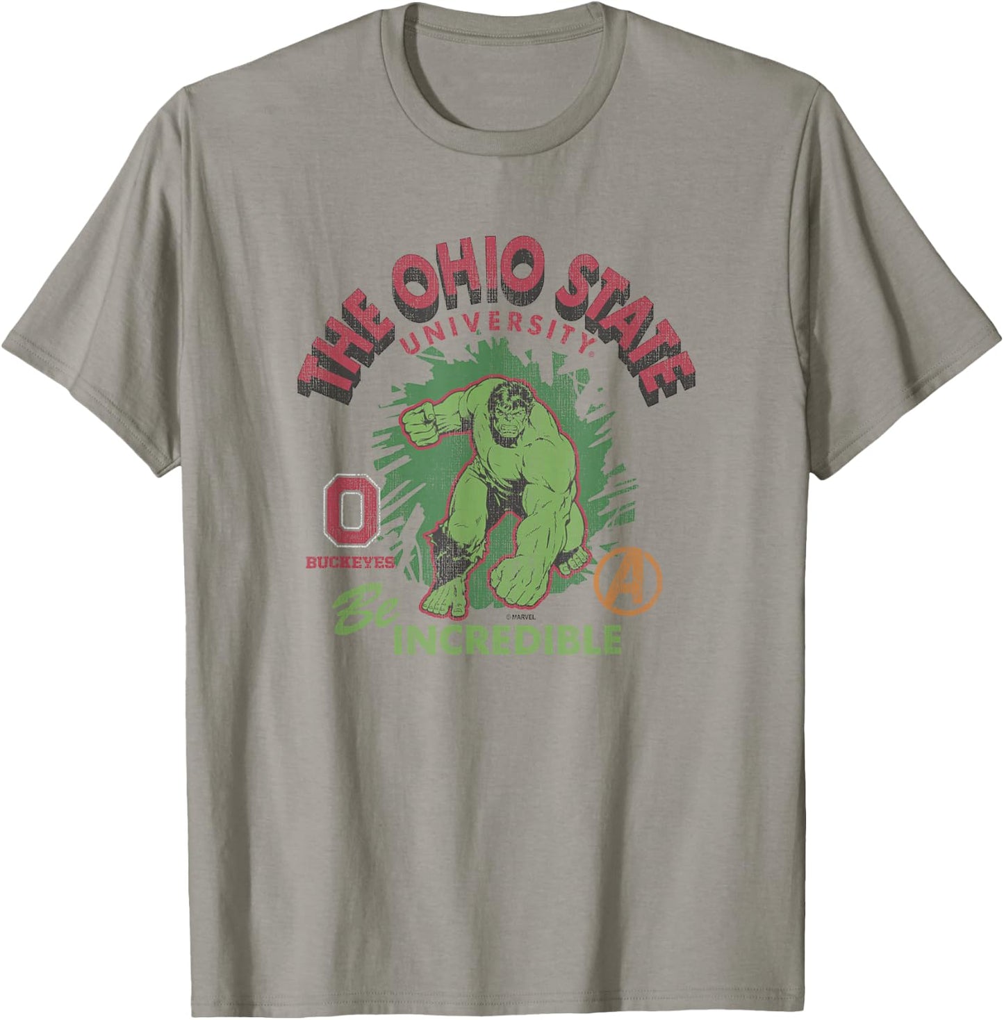 Ohio State Buckeyes Hulk Vintage Marvel Gray T-Shirt - T-Shirt | Sand