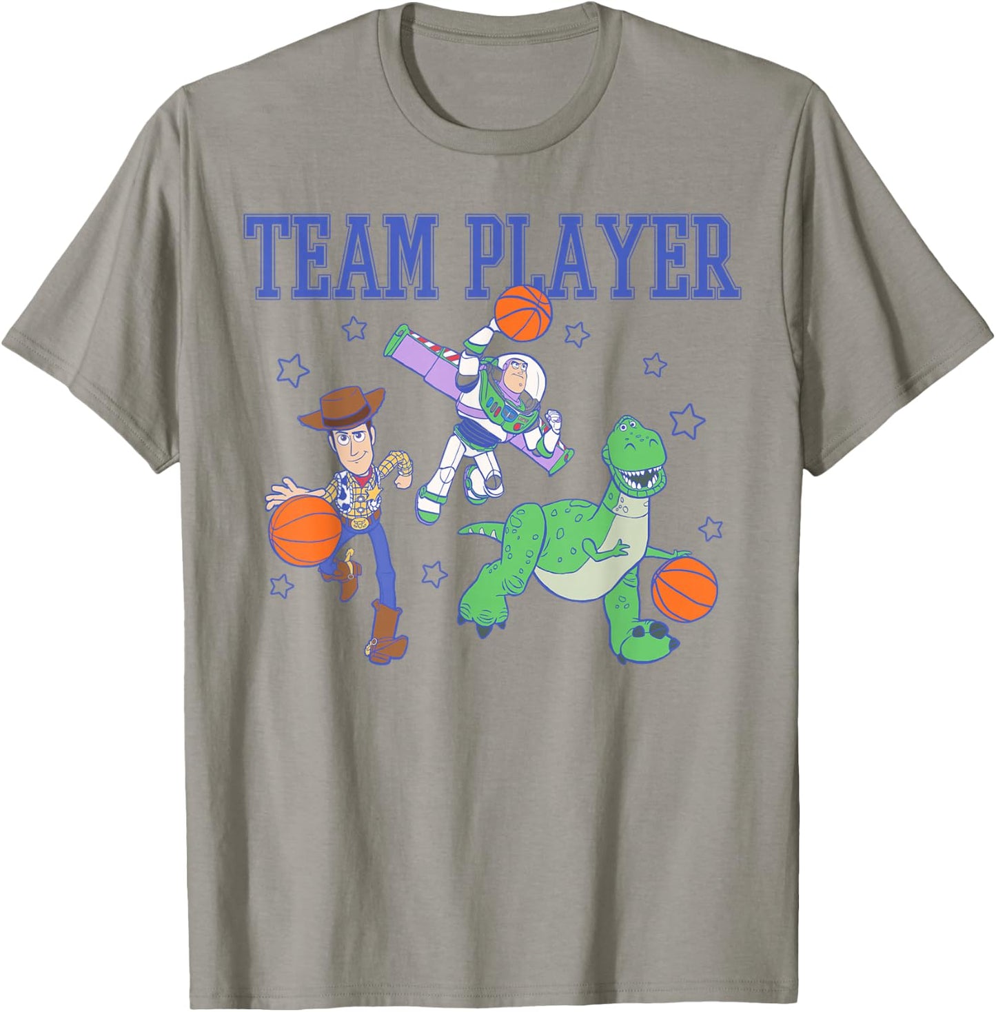 Disney Pixar Toy Story Team Player Woody Buzz Rex Basketball T-Shirt - T-Shirt | Sand