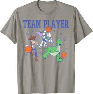 Disney Pixar Toy Story Team Player Woody Buzz Rex Basketball T-Shirt - T-Shirt | Sand