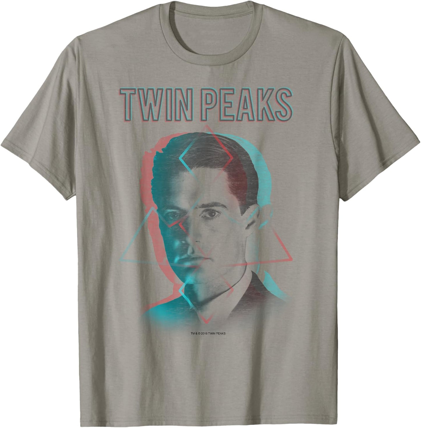 Twin Peaks Agent Cooper Headshot 3 Triangles Graphic T-Shirt - T-Shirt | Sand