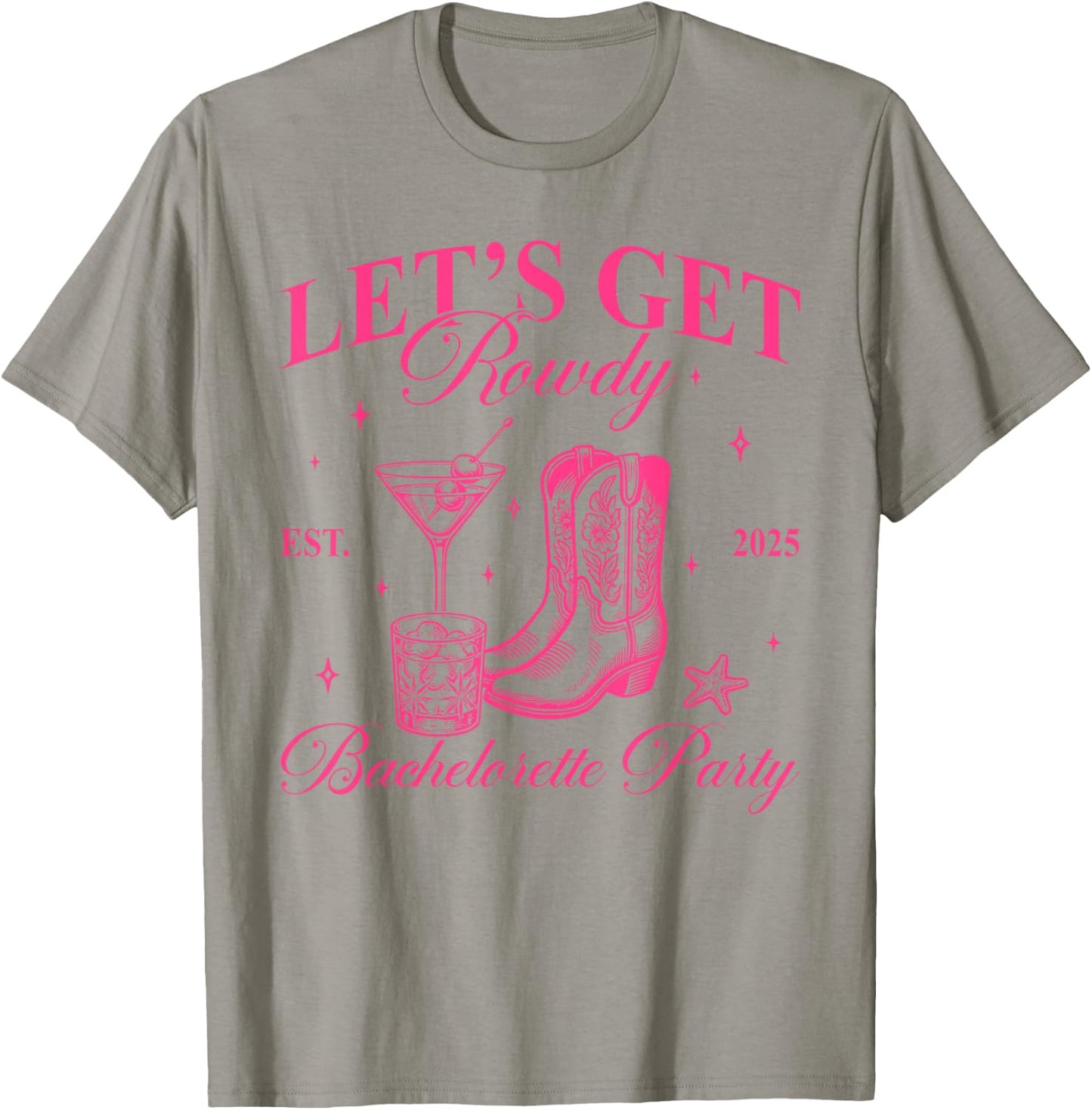 Funny Let Get Rodeo Bachelorette Cowgirl Bachelorette Party T-Shirt - T-Shirt | Sand