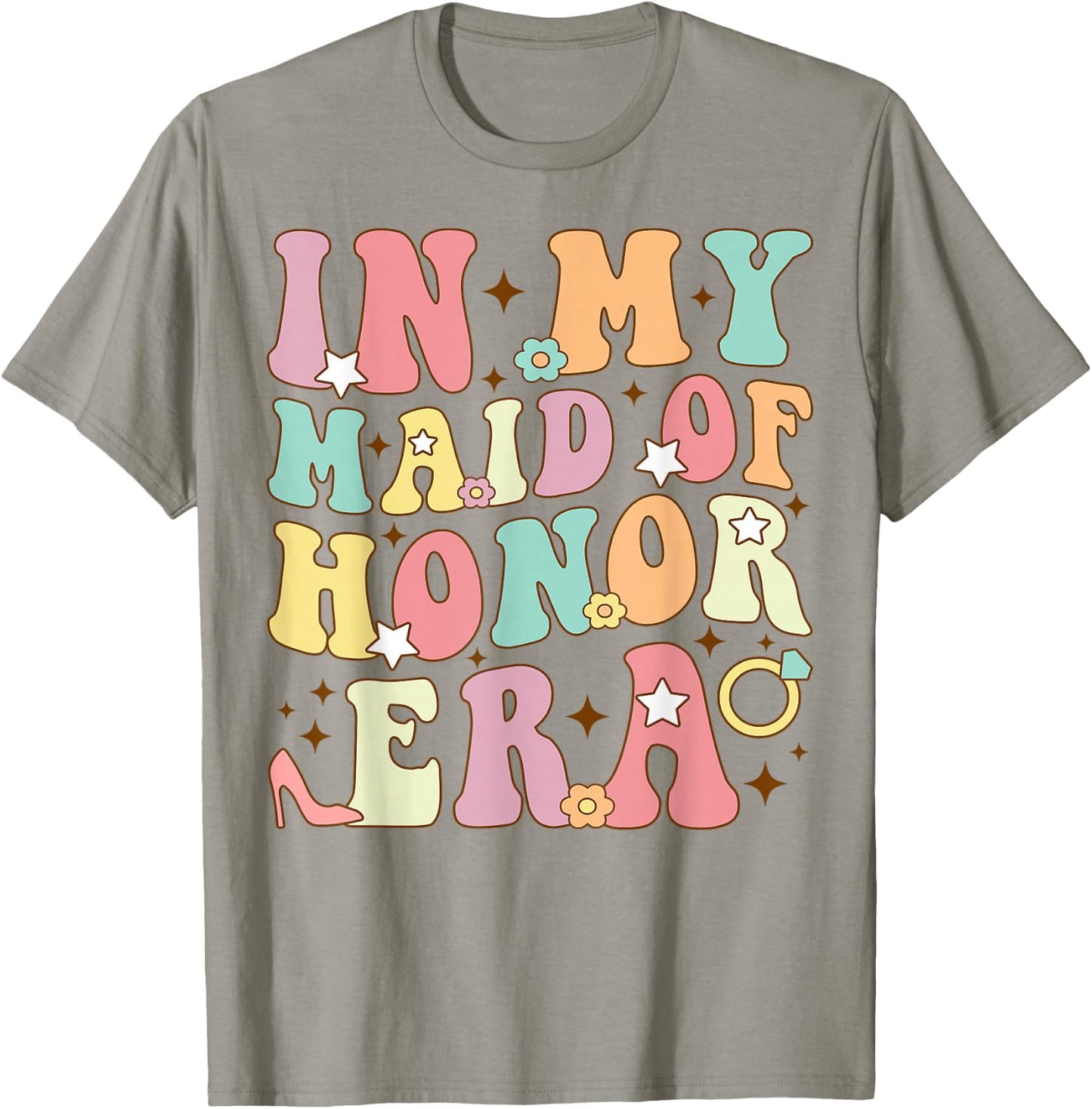 In My Maid Of Honor Era Groovy Wedding Bachelorette Party T-Shirt - T-Shirt | Sand