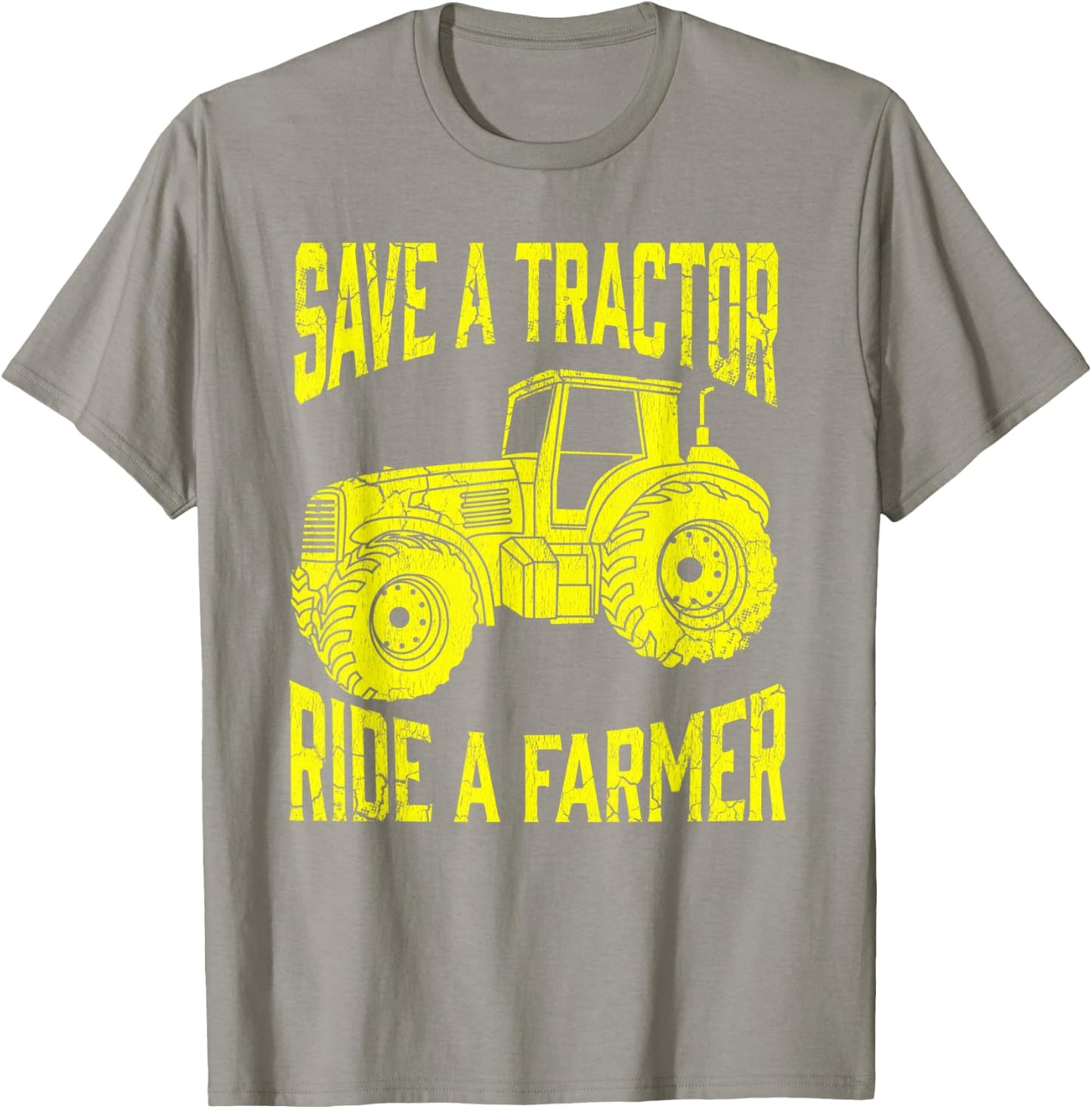 Save A Tractor Ride A Farmer Farming Tractors Farm T-Shirt - T-Shirt | Sand