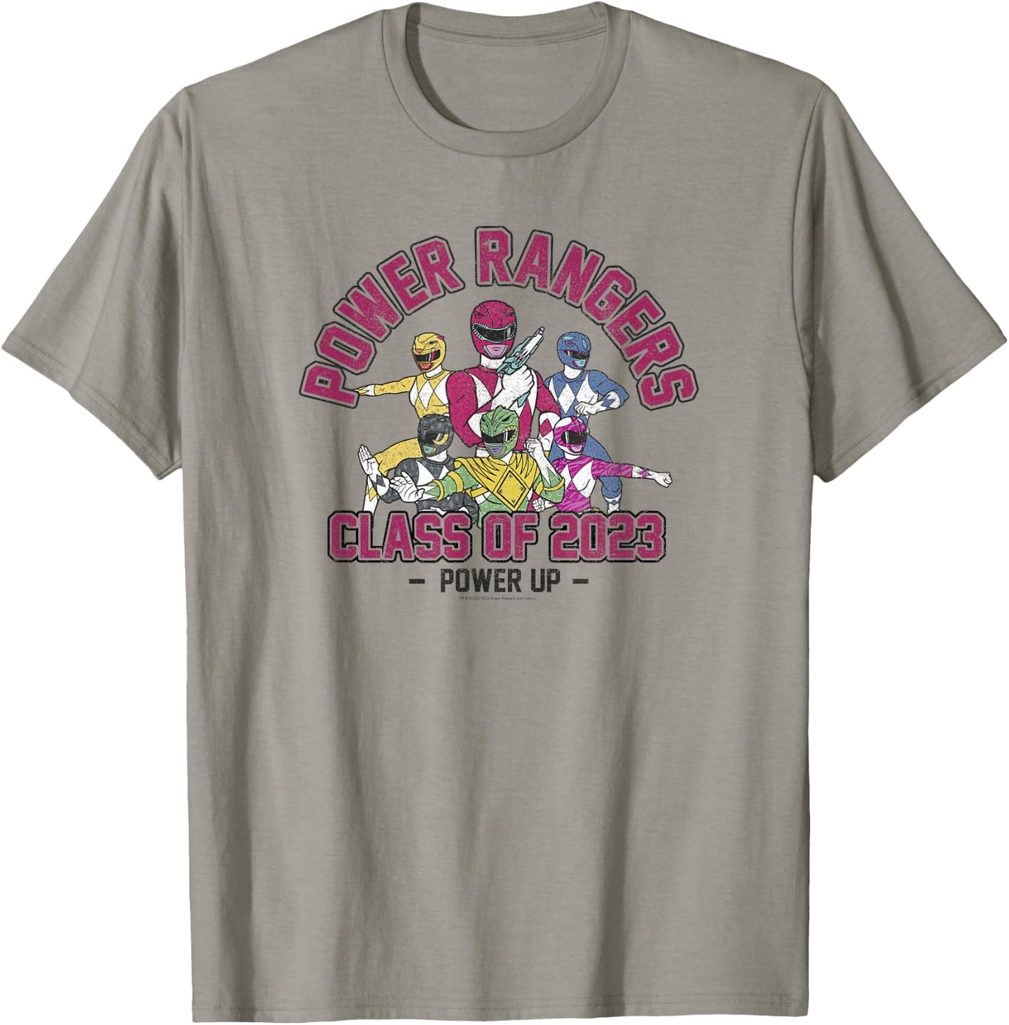 Power Rangers Graduation Class Of 2023 Group Power Up T-Shirt - T-Shirt | Sand