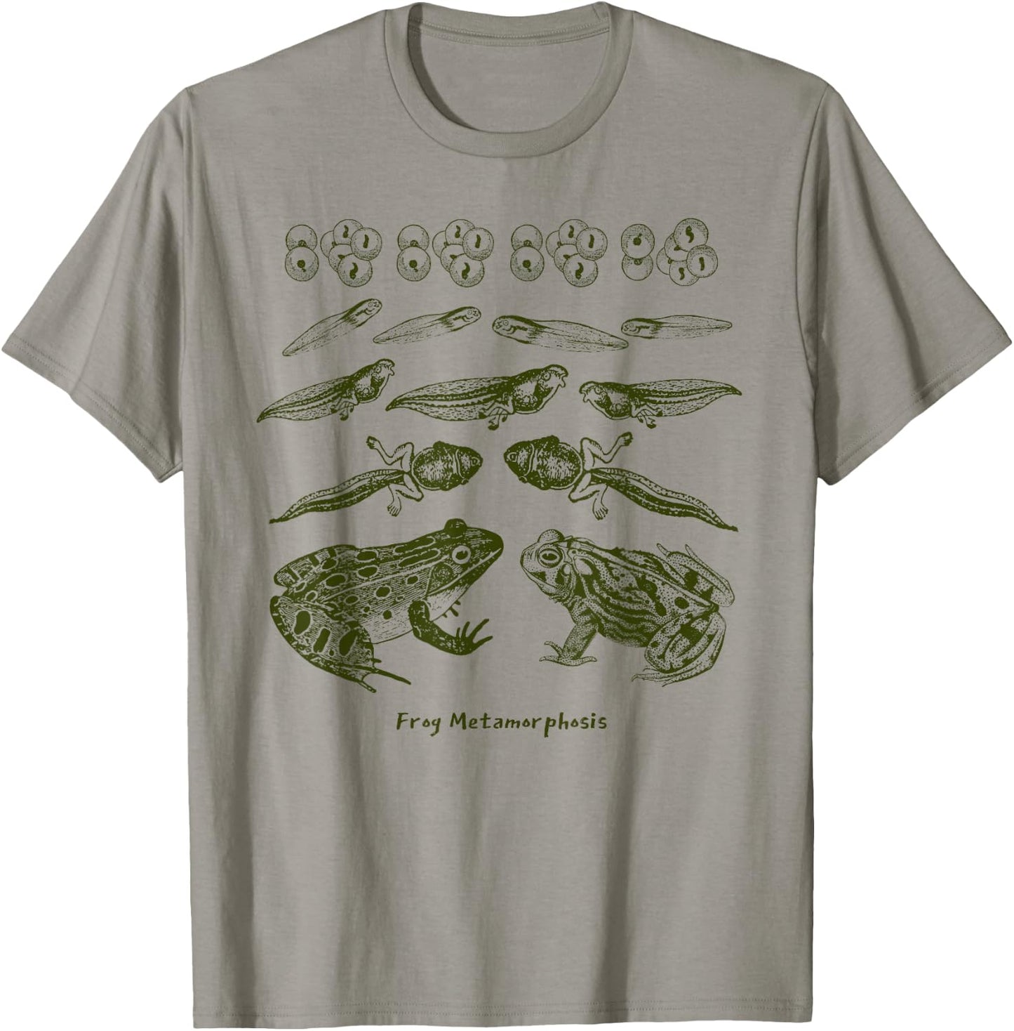 Frog Tadpole Life Cycle Metamorphosis Biology Science T-Shirt - T-Shirt | Sand