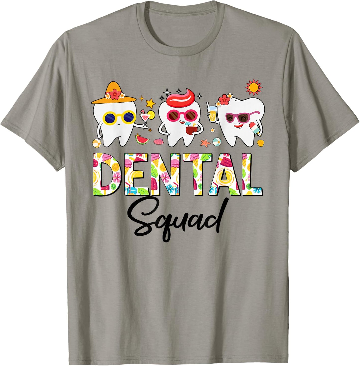 Dental Squad Funny Teeth Summer Costume Beach Trip T-Shirt - T-Shirt | Sand