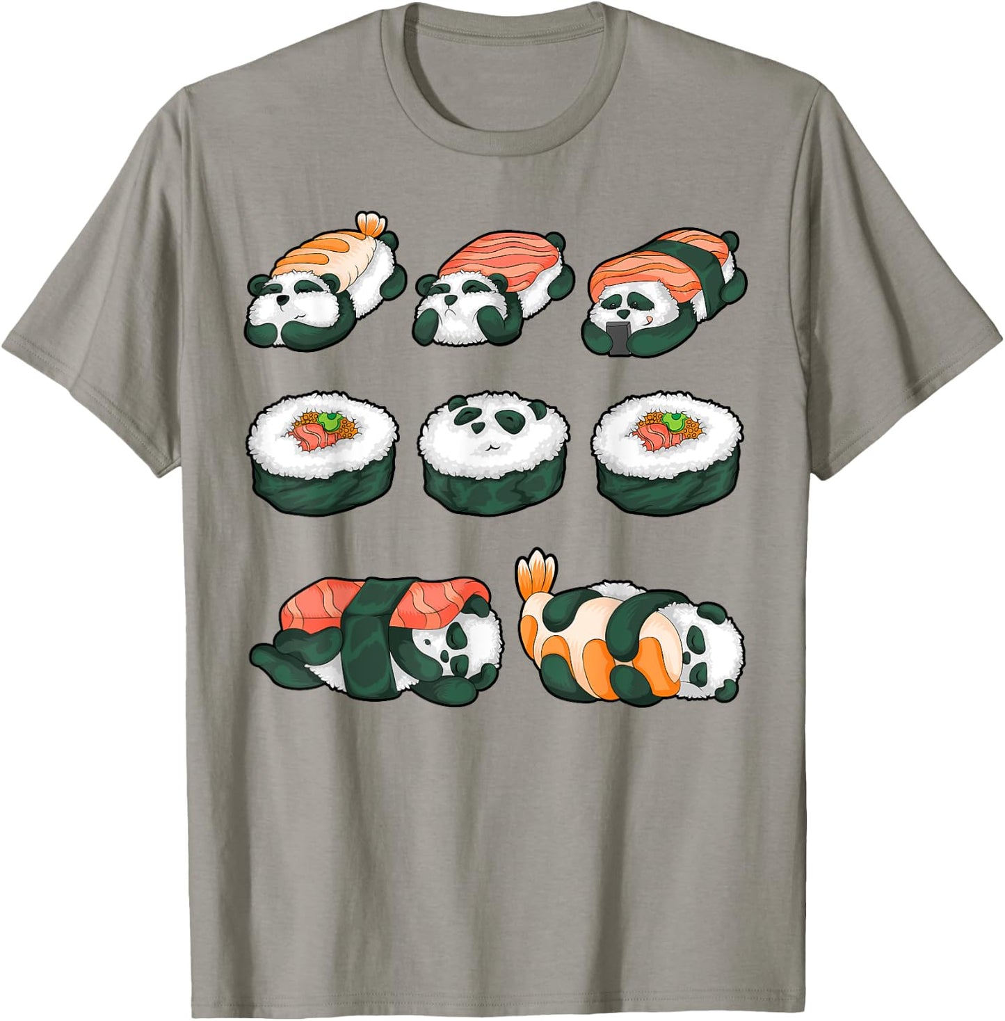 Panda Sushi Hug Shirt Cute Animal Maki Lover Funny Food Gift T-Shirt - T-Shirt | Sand