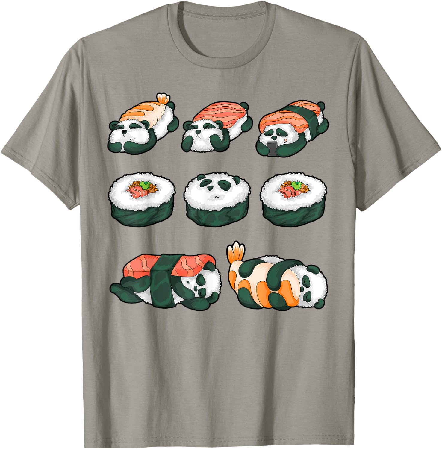 Panda Sushi Hug Shirt Cute Animal Maki Lover Funny Food Gift T-Shirt - T-Shirt | Sand