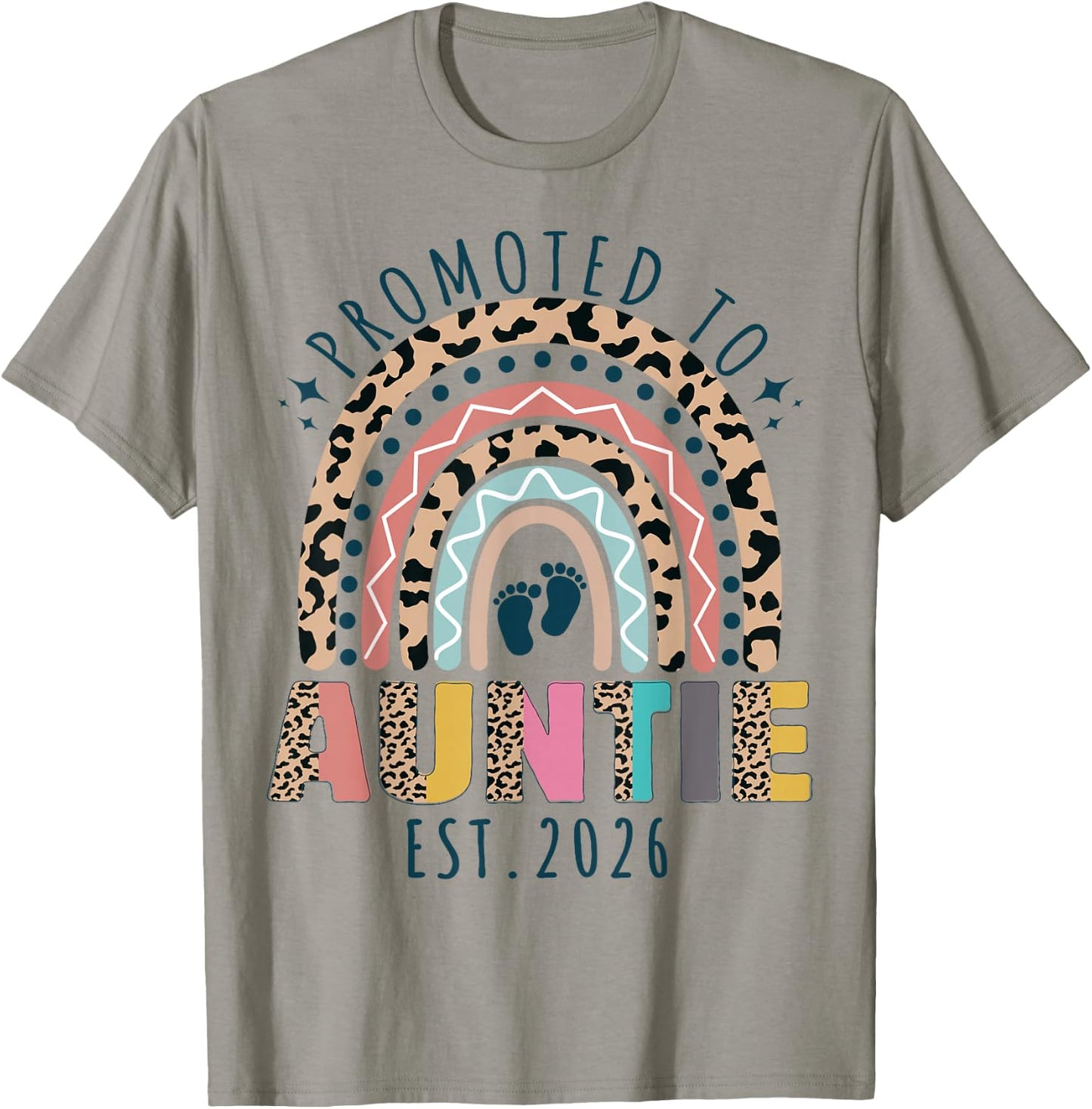 Promoted to Auntie est 2026 Soon to Be Aunt First Time Aunt T-Shirt - T-Shirt | Sand