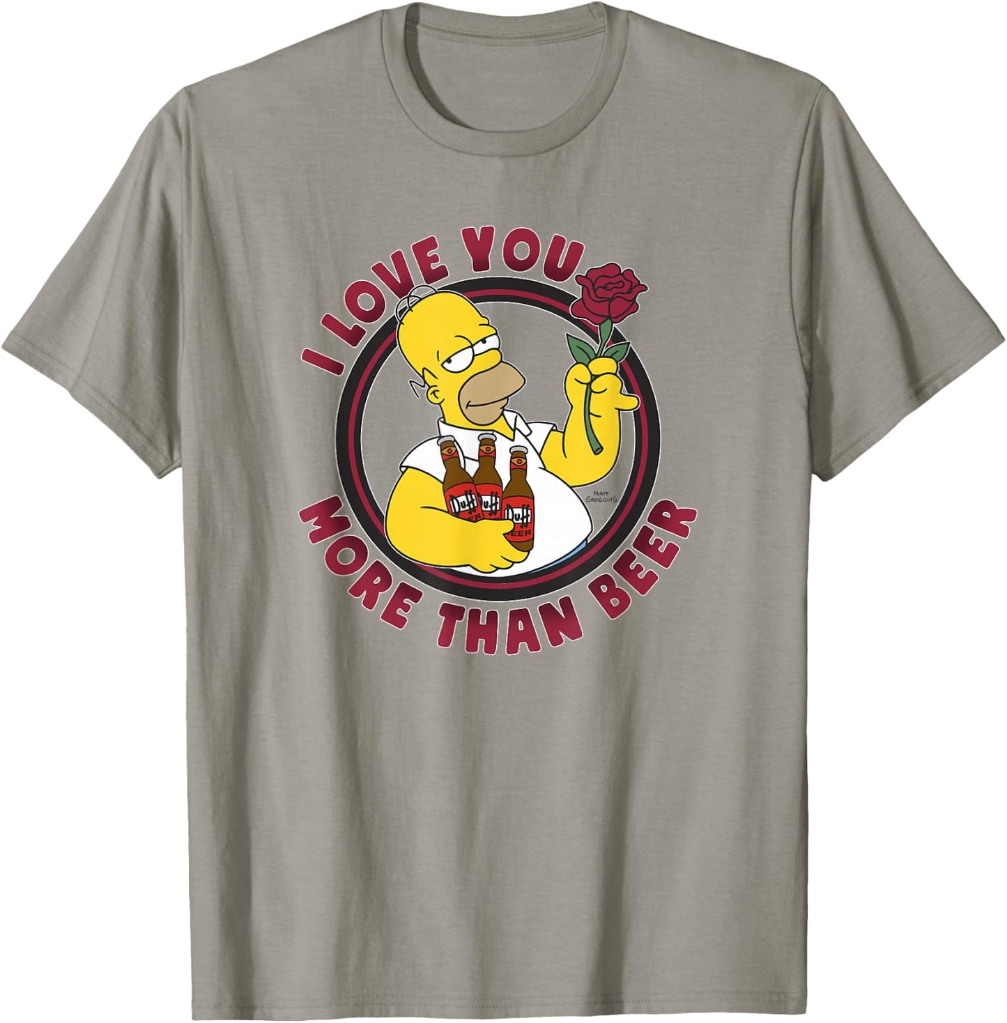 The Simpsons Valentine's Day Homer I Love You More Than Beer T-Shirt - T-Shirt | Sand